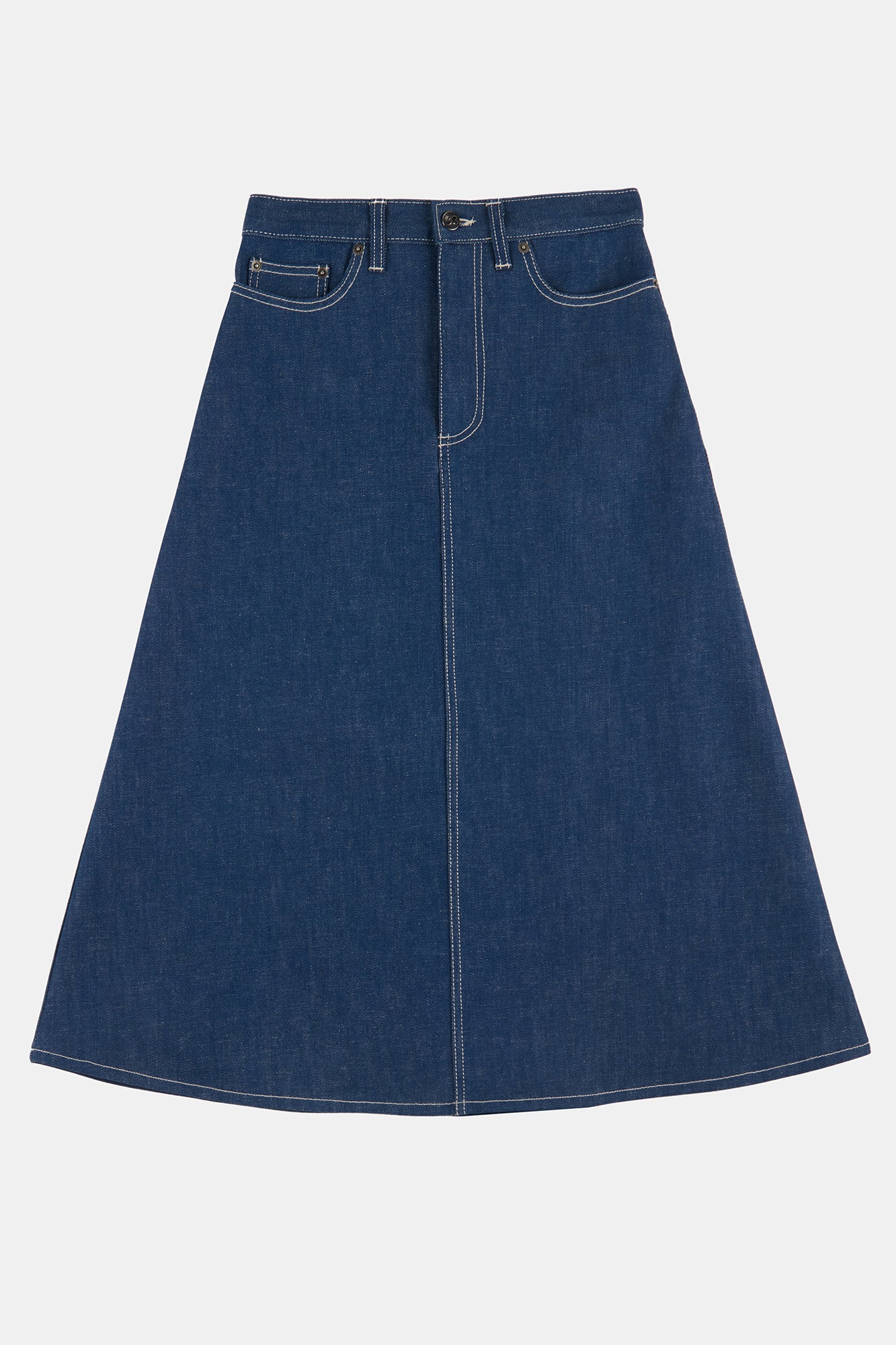 Women's Bobbie A Line Denim Skirt - Blue - Image 7