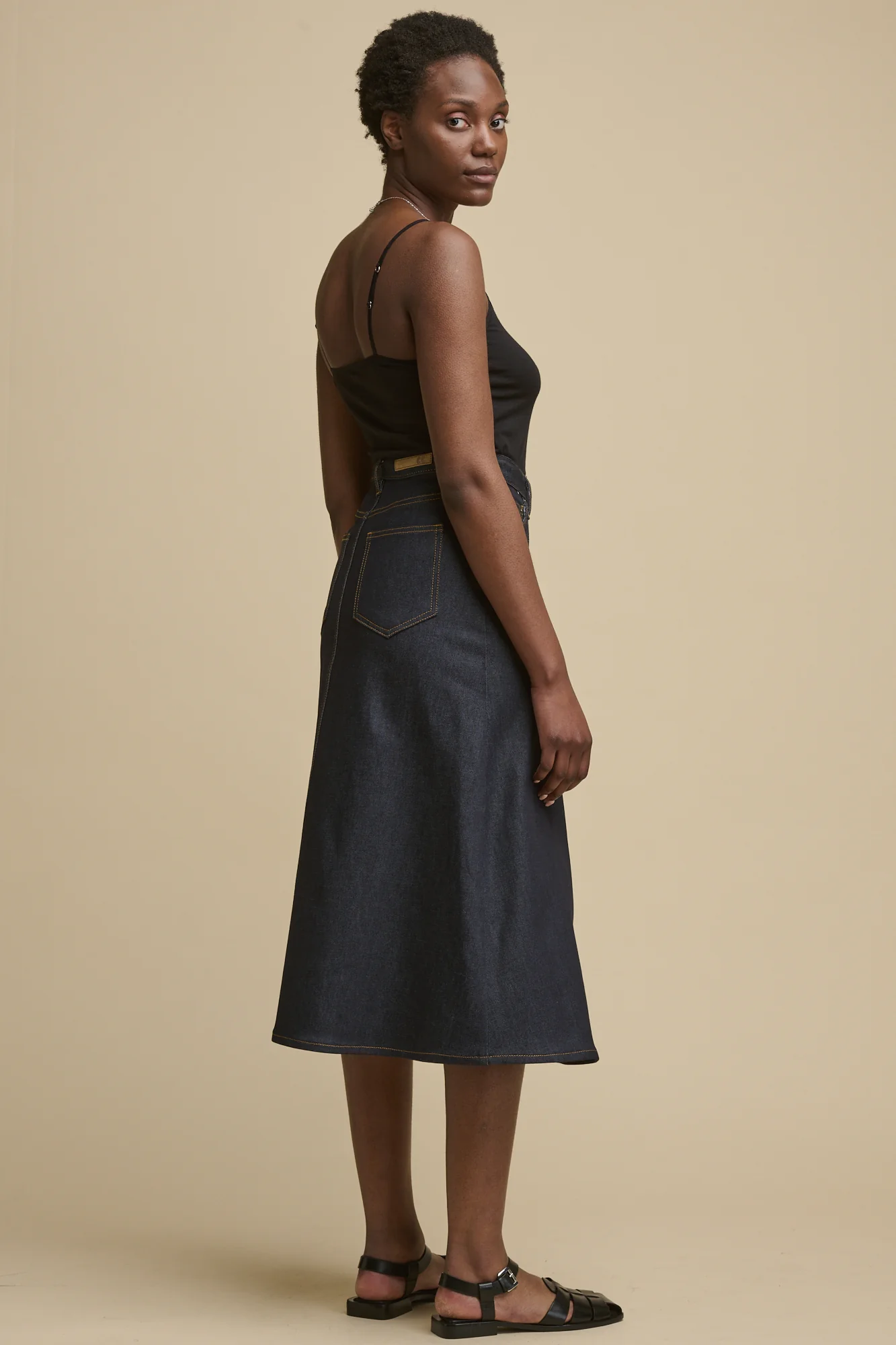 Women's Bobbie A Line Denim Skirt - Indigo - Image 2