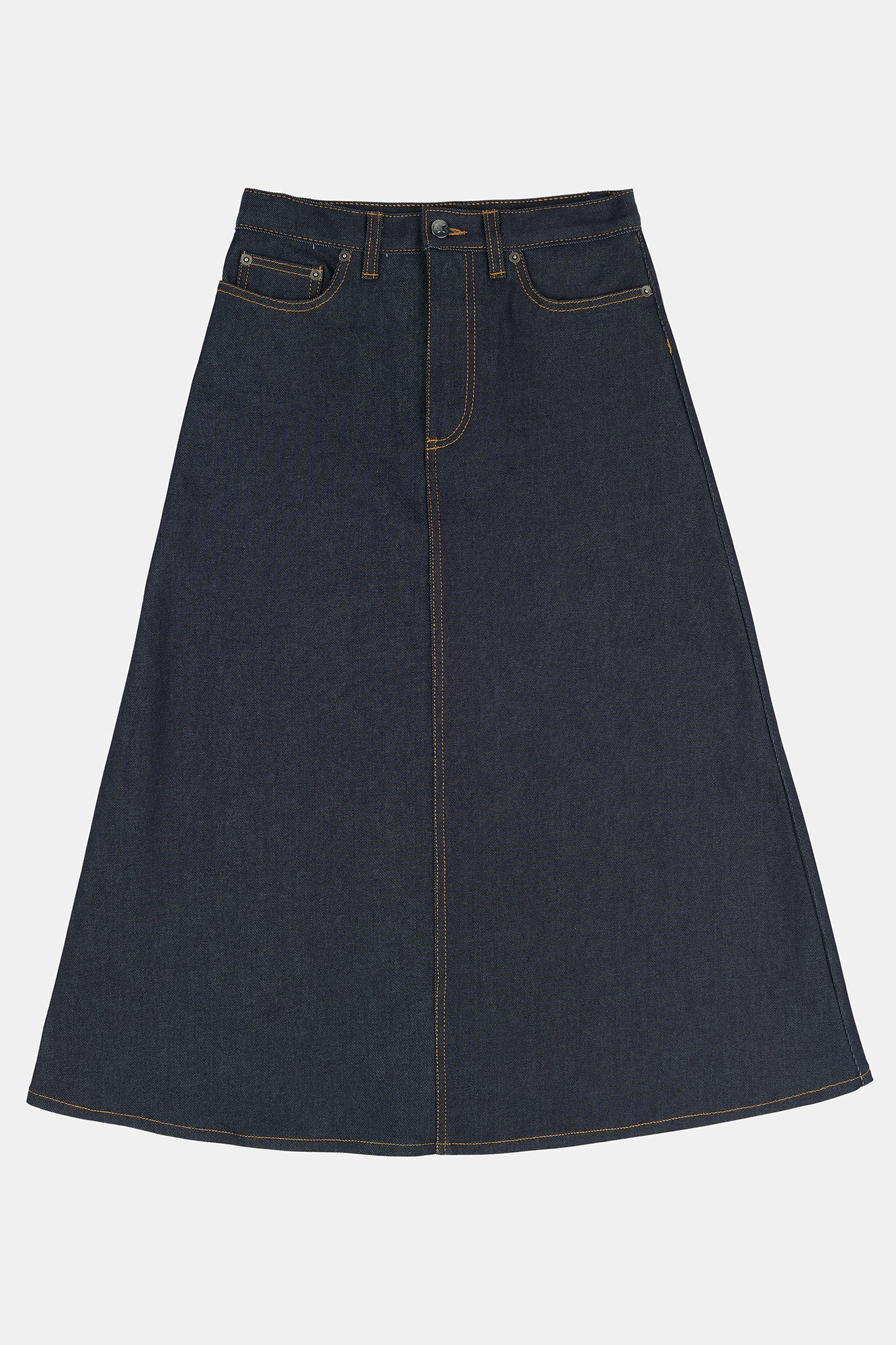 Women's Bobbie A Line Denim Skirt - Indigo - Image 5