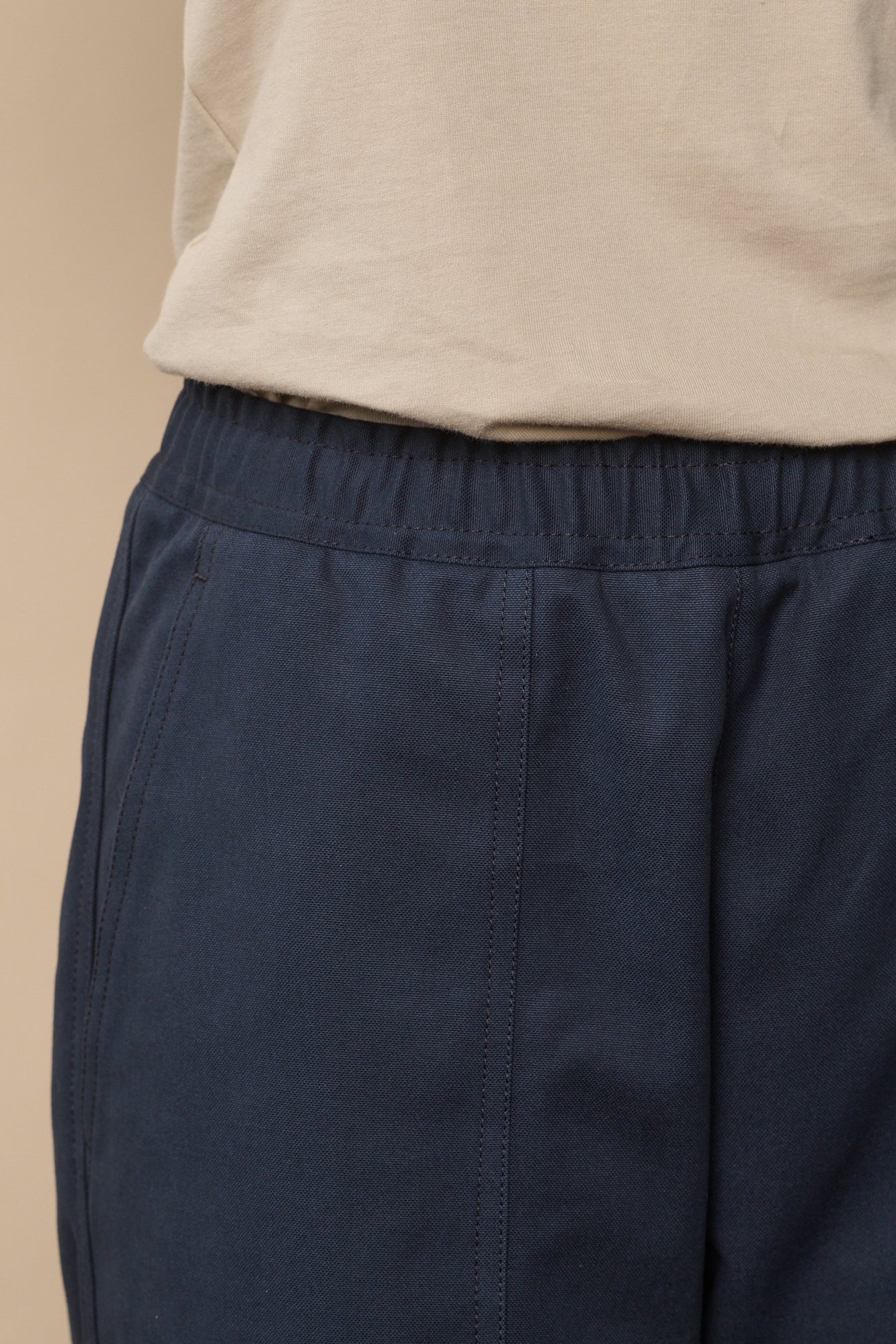 Camerawoman Drawstring Tapered Cotton Canvas Trousers - Navy - Image 5