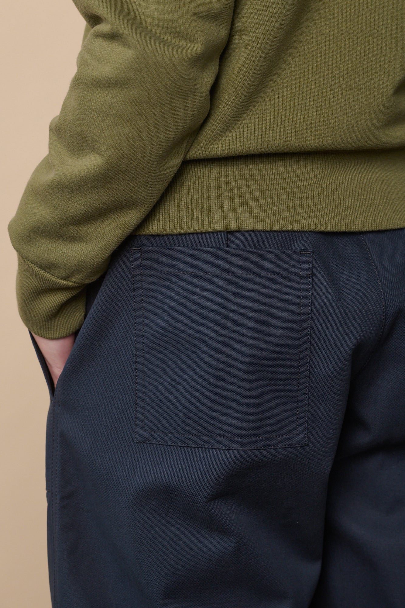 Camerawoman Drawstring Tapered Cotton Canvas Trousers - Navy - Image 6