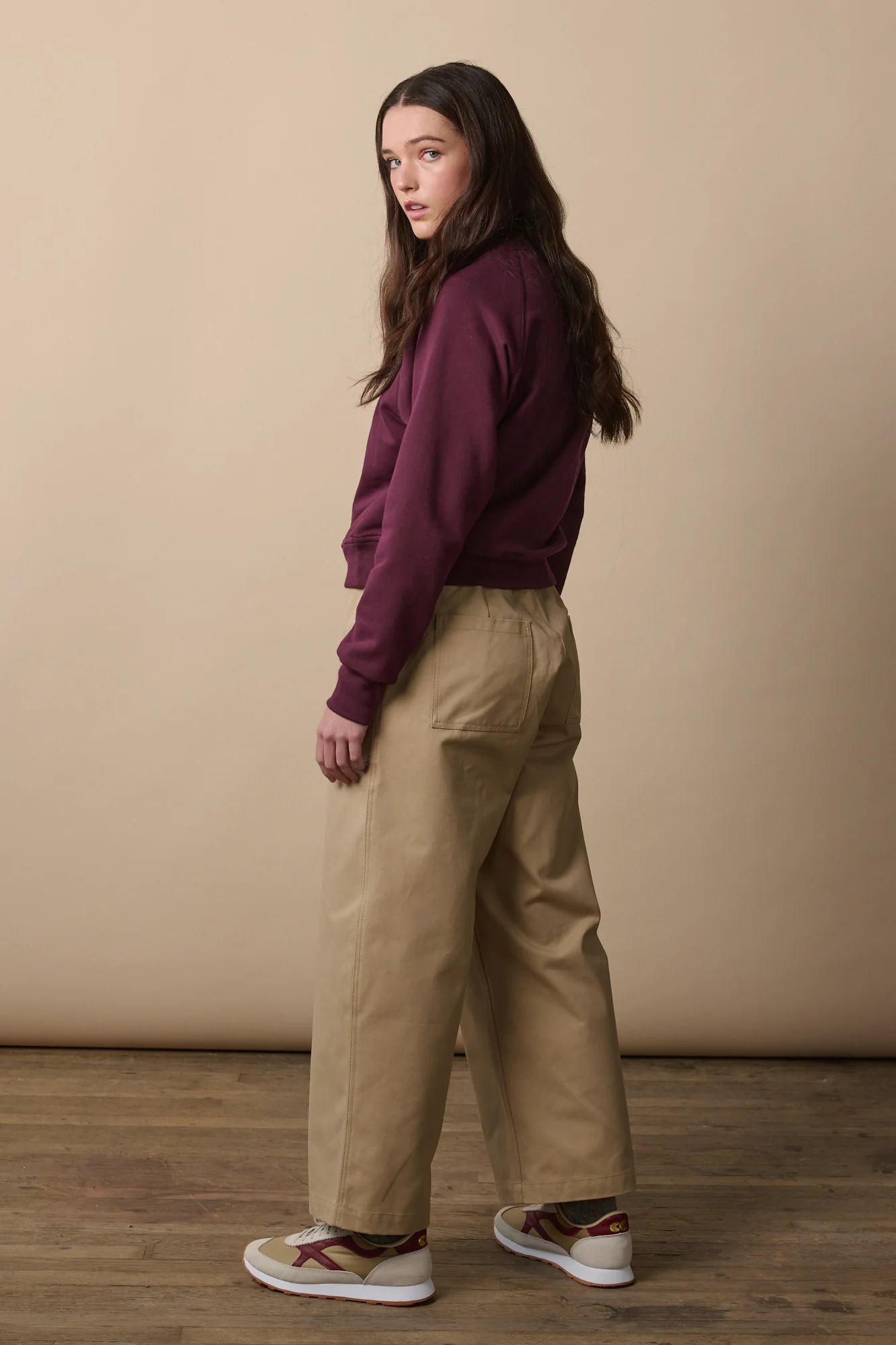 Camerawoman Drawstring Tapered Cotton Canvas Trousers - Putty - Image 3