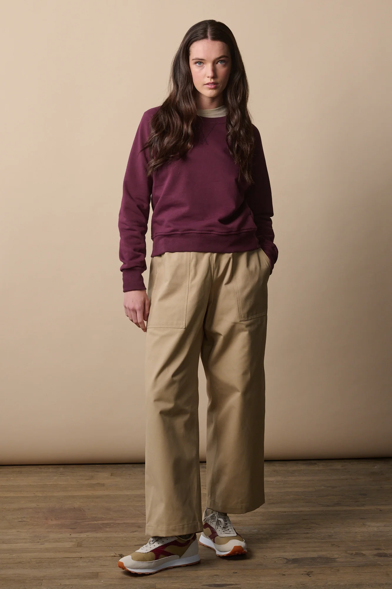 Camerawoman Drawstring Tapered Cotton Canvas Trousers - Putty - Image 7