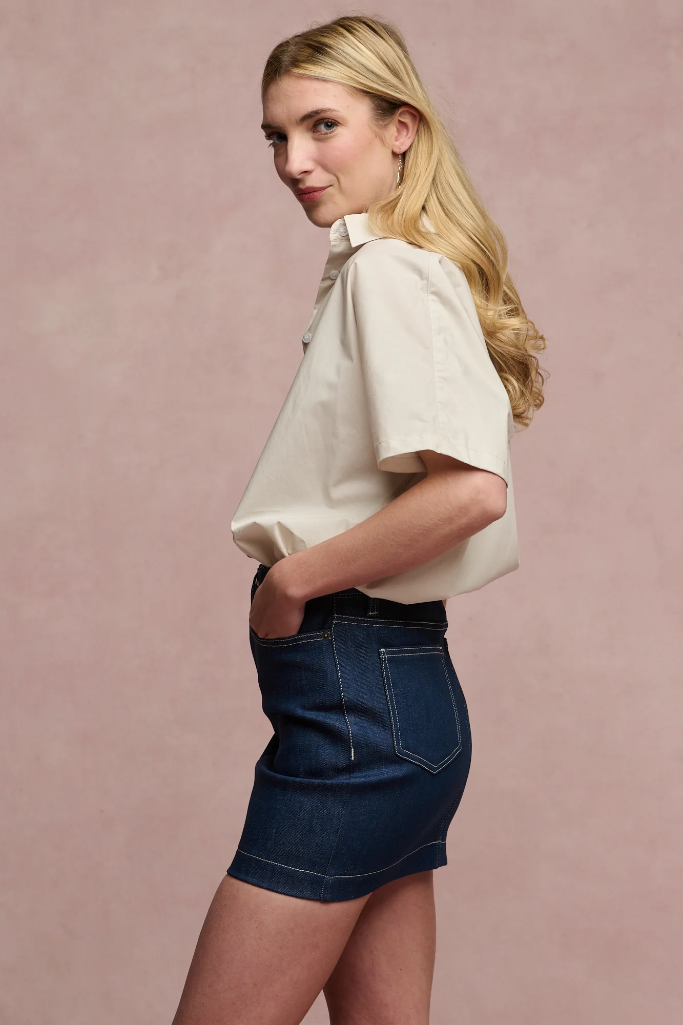 Women's Charlie Denim Mini Skirt - Blue - Image 2