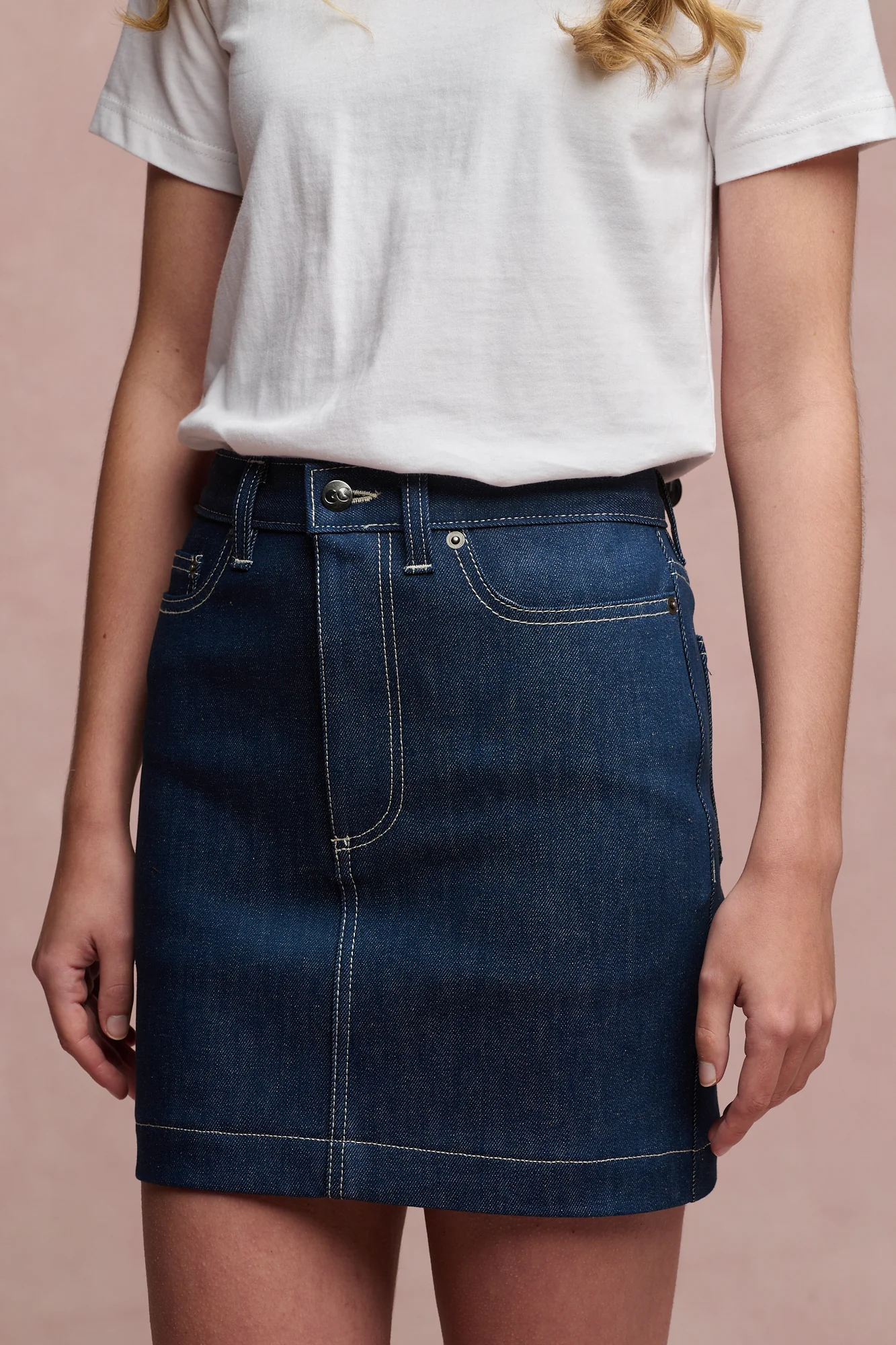 Women's Charlie Denim Mini Skirt - Blue - Image 5