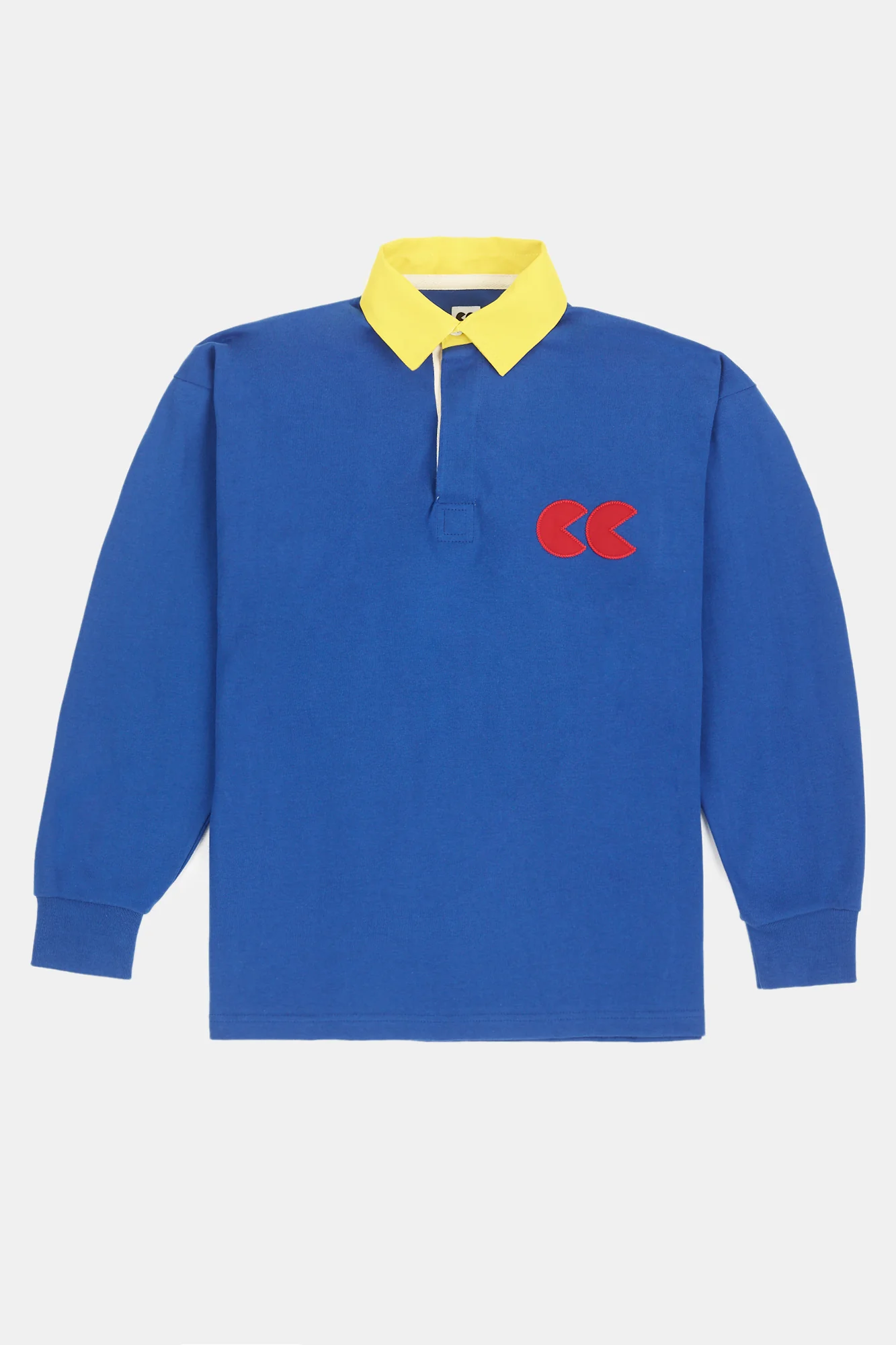 Contrast Collar Rugby Shirt - Blue/Yellow - Image 5