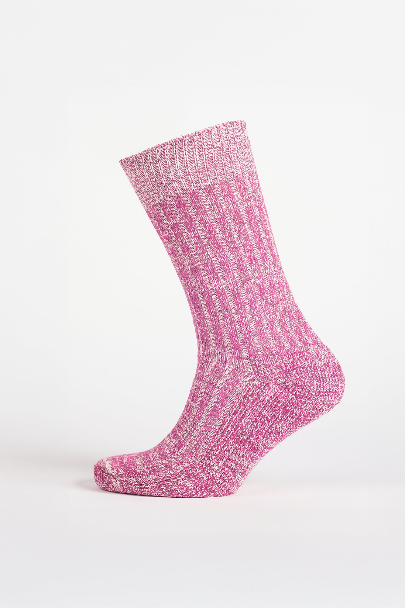 Cushioned Cotton Walking Sock - Pink/White