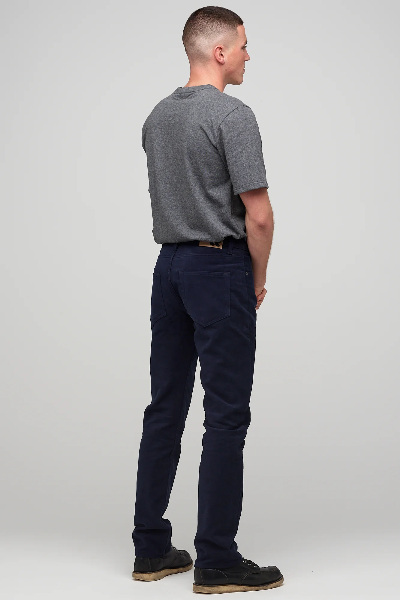 Barry Slim Moleskin Five Pocket Jeans - Navy - Image 3