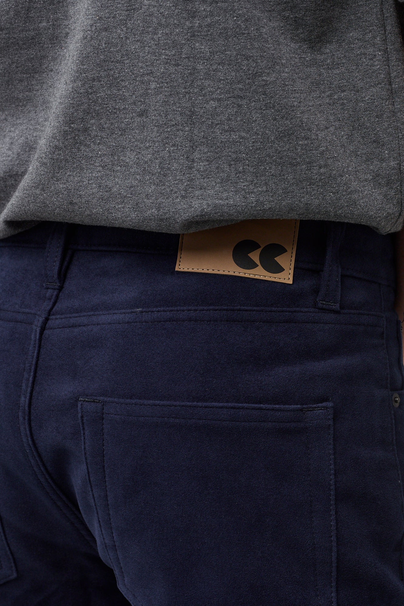 Barry Slim Moleskin Five Pocket Jeans - Navy - Image 4