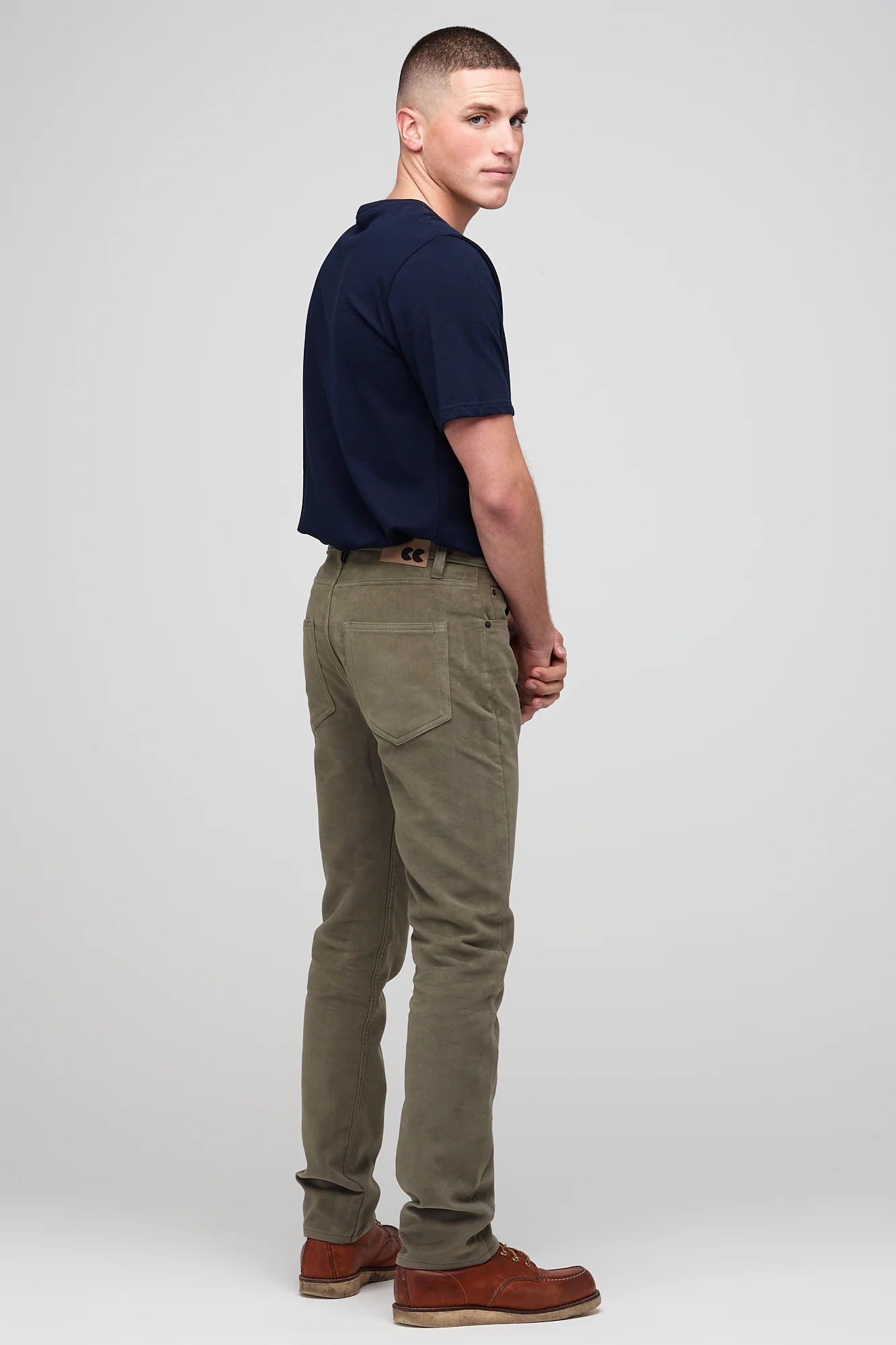 Barry Slim Moleskin Five Pocket Jeans - Olive
