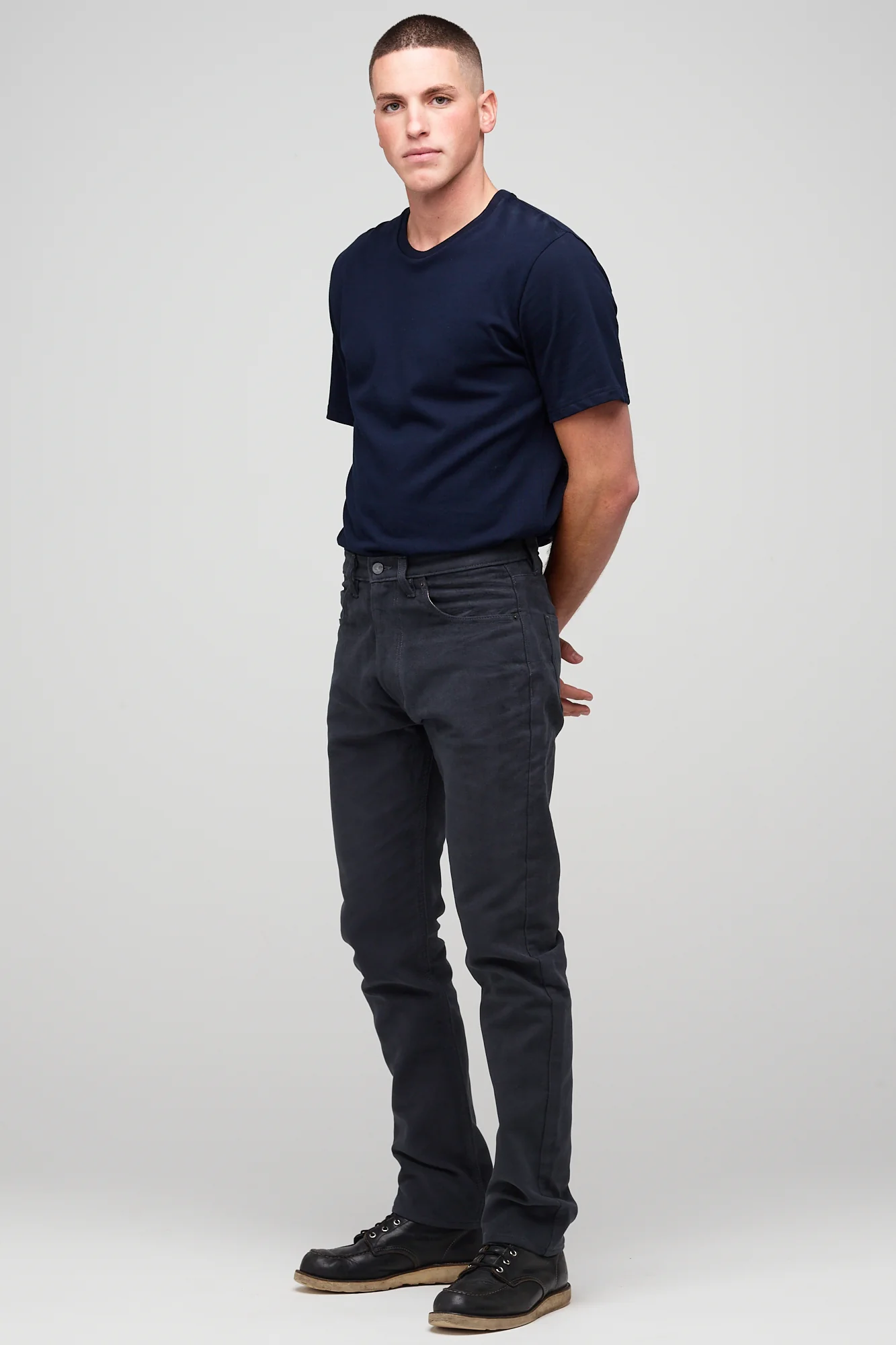 Barry Slim Moleskin Five Pocket Jeans - Slate Grey - Image 3