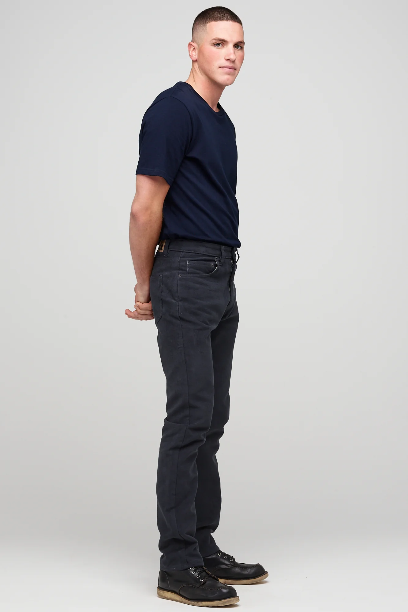 Barry Slim Moleskin Five Pocket Jeans - Slate Grey - Image 4