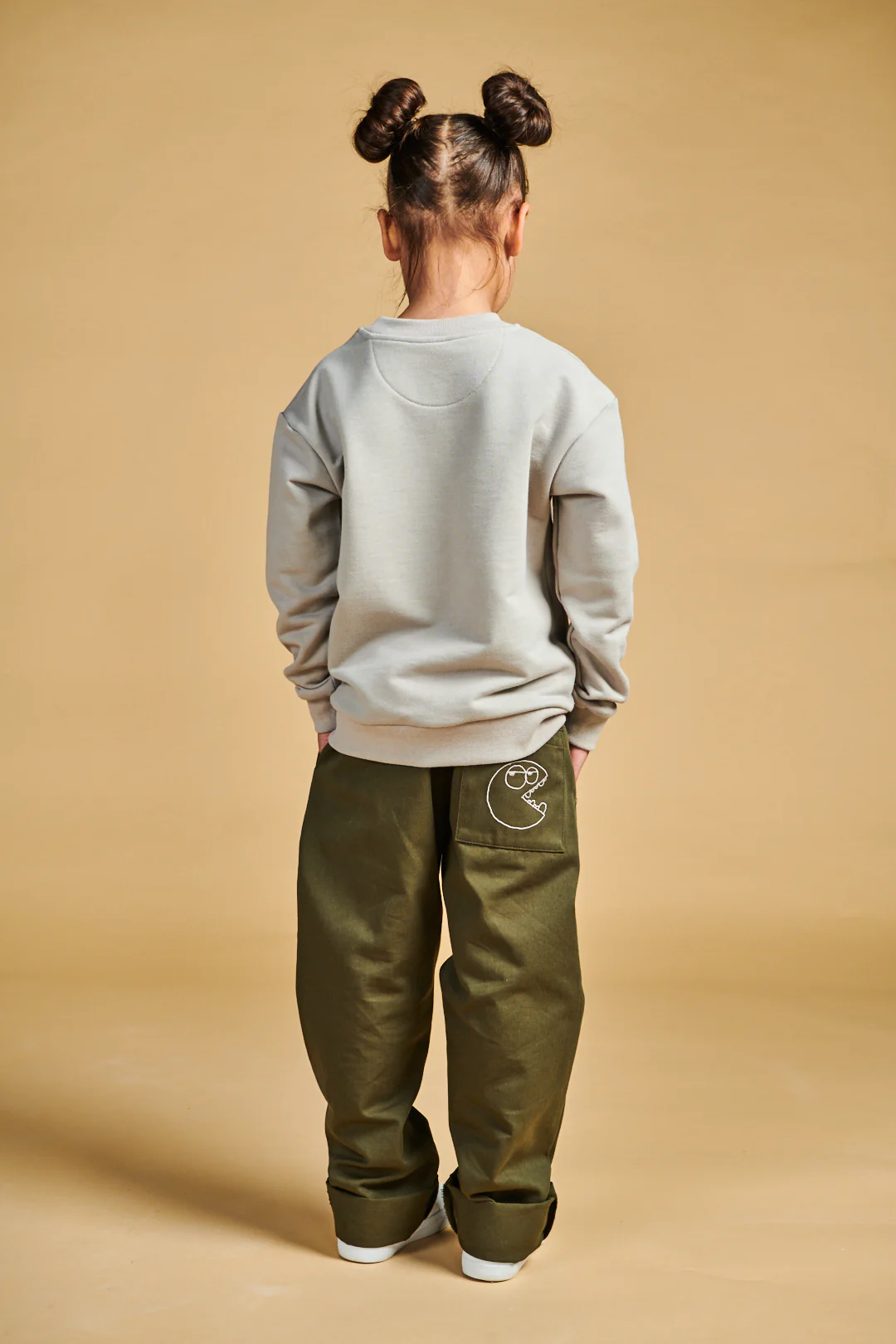Kids Cam Relaxed Twill Trousers Plastic Free - Olive - Image 2