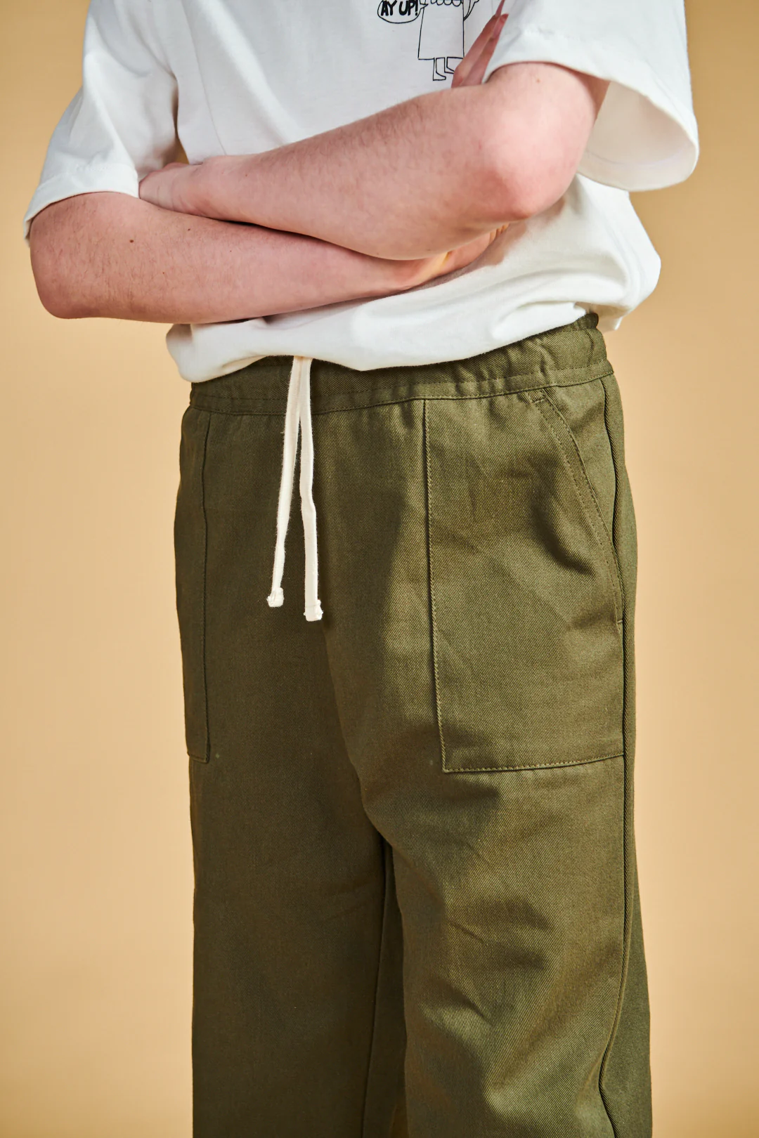 Kids Cam Relaxed Twill Trousers Plastic Free - Olive - Image 5