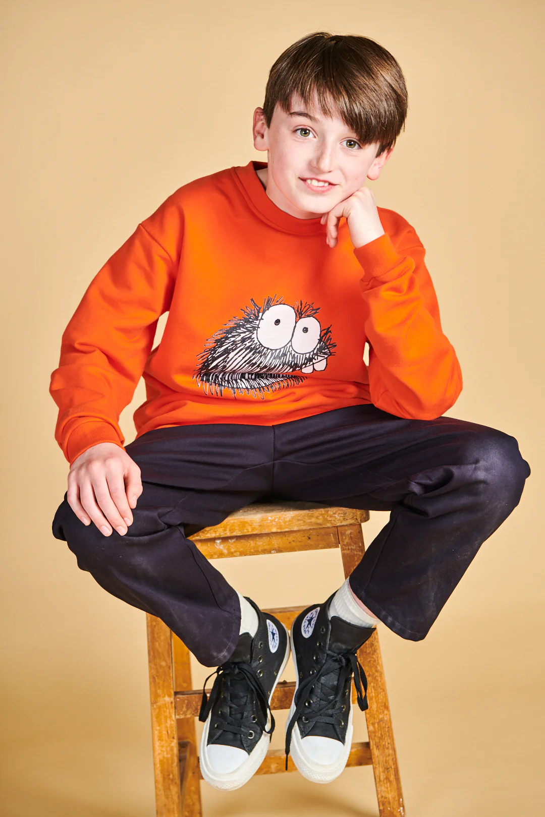 Kids Boffles Sweatshirt Plastic Free - Flame Red - Image 4