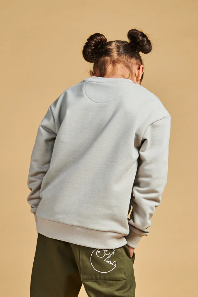 Kids Sweatshirt Plastic Free - Stone - Image 2