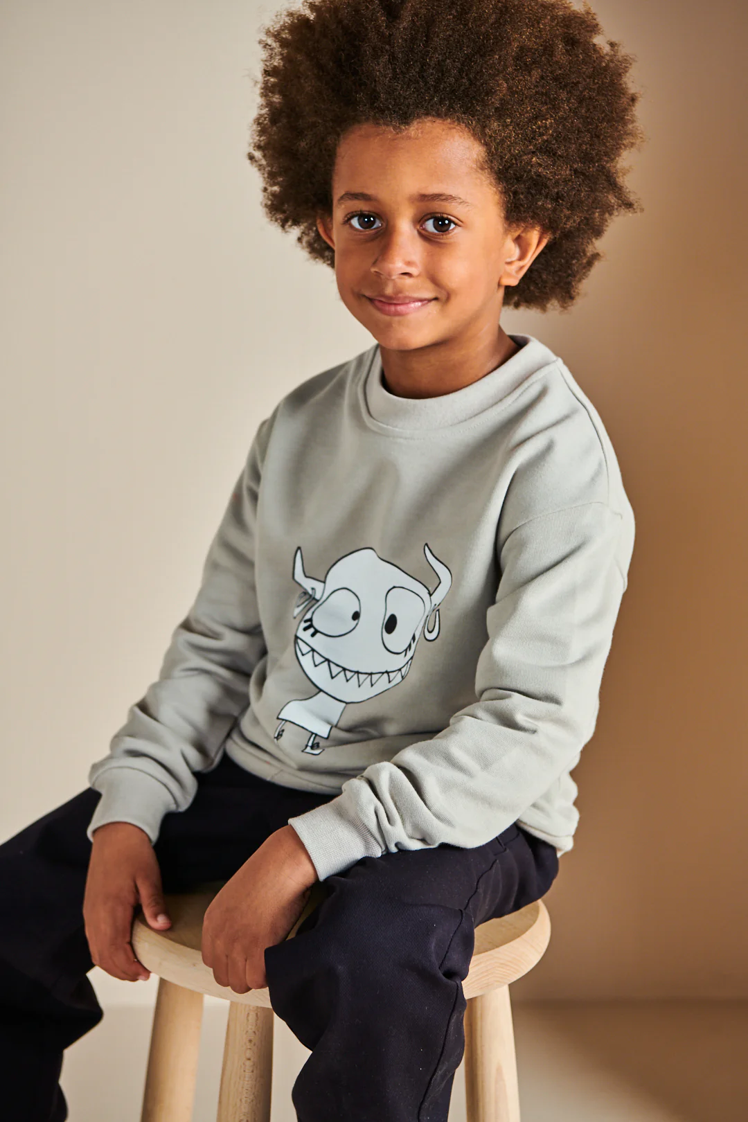 Kids Grunhilda Sweatshirt Plastic Free - Stone - Image 3