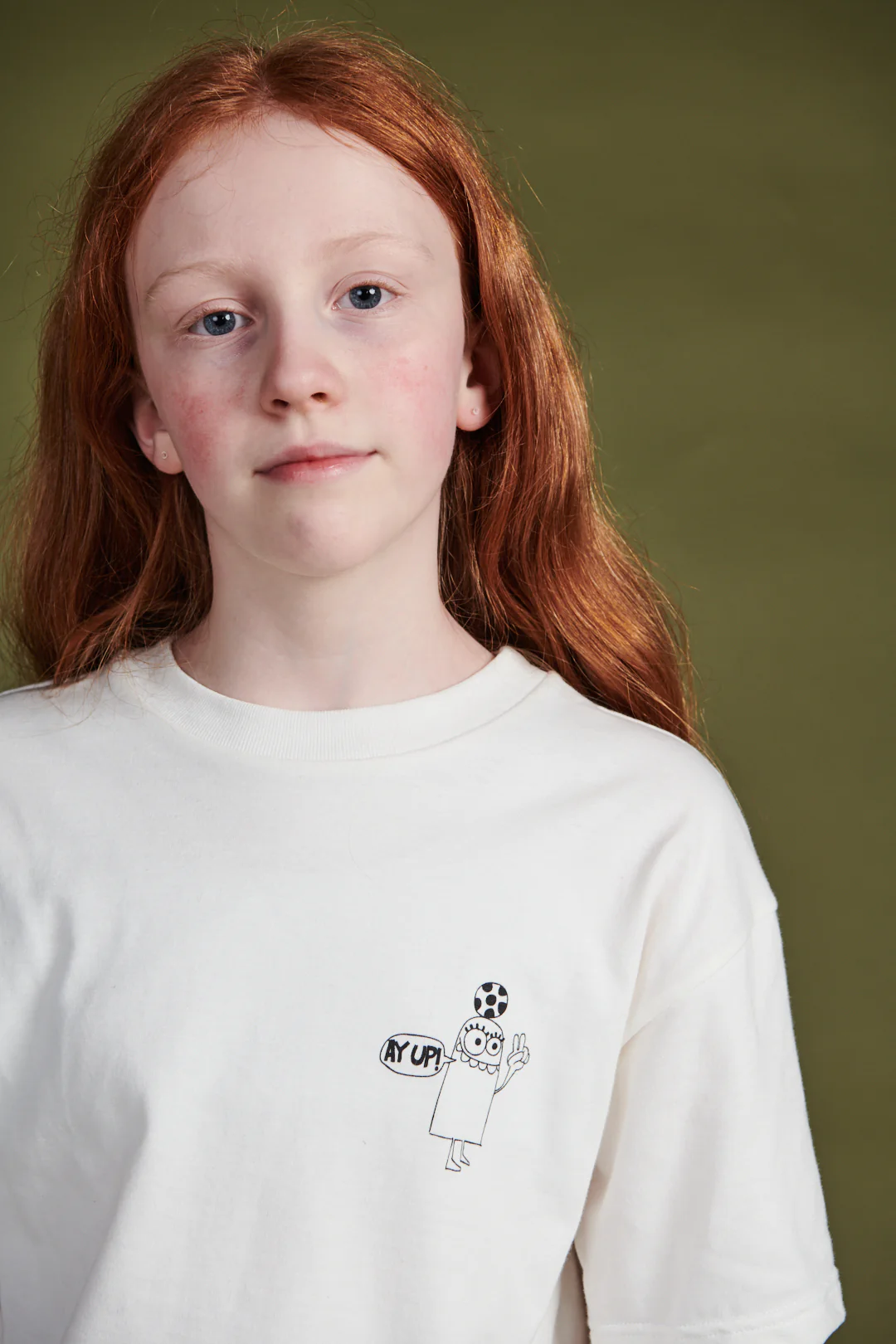 Kids Aye Up! T Shirt Plastic Free - Bone