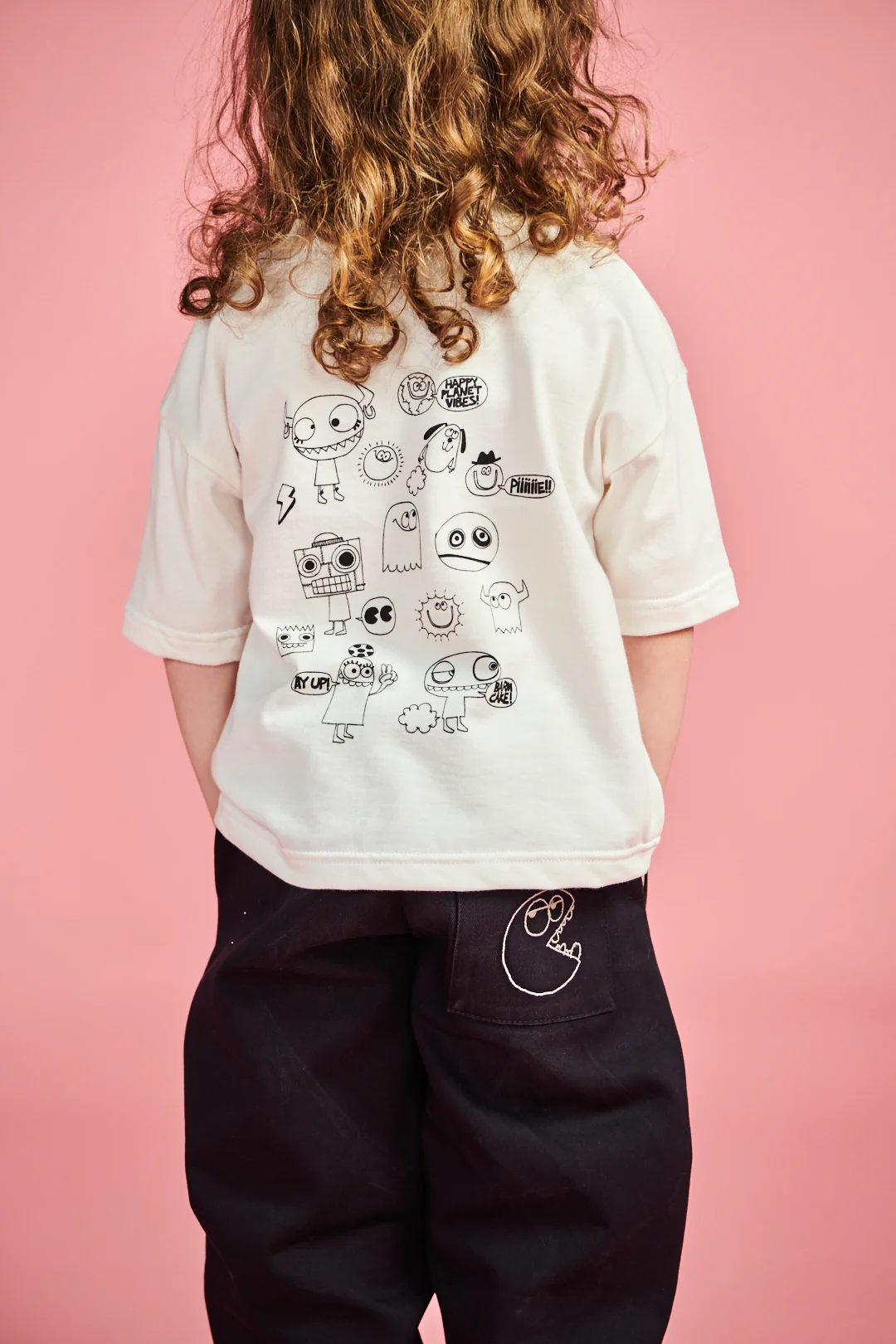 Kids Ghost T Shirt Plastic Free - Bone - Image 2
