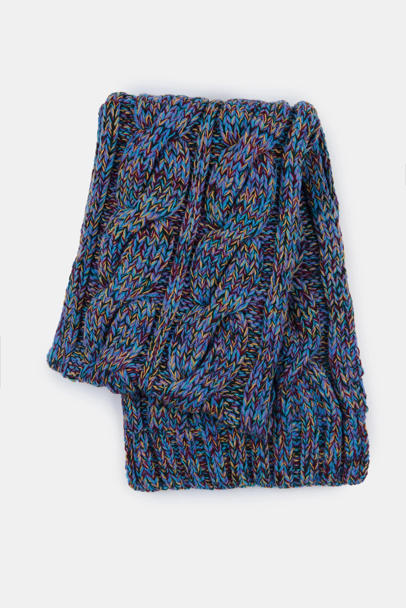 Lambswool Cable Scarf - RAF Blue