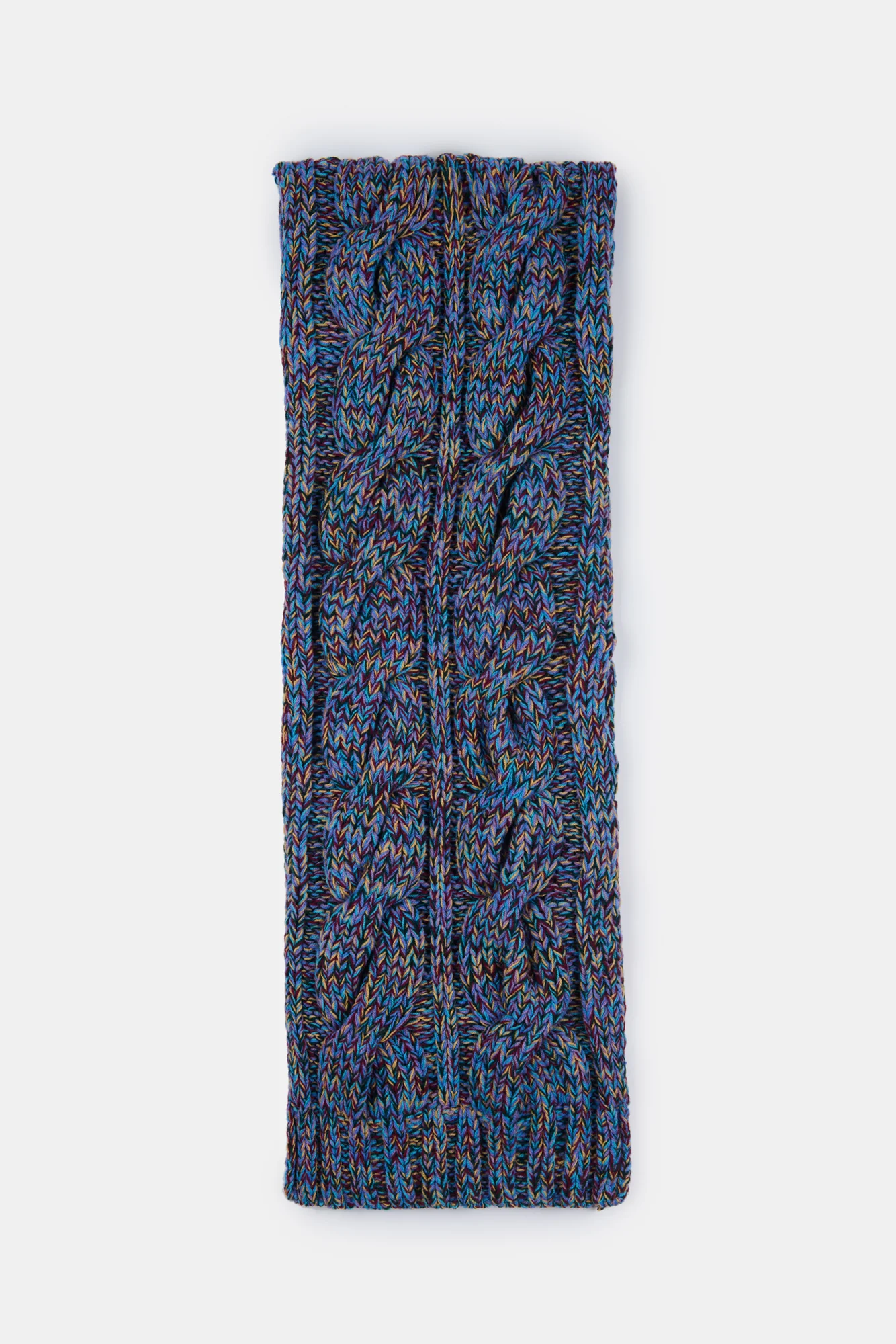 Lambswool Cable Scarf - RAF Blue - Image 2