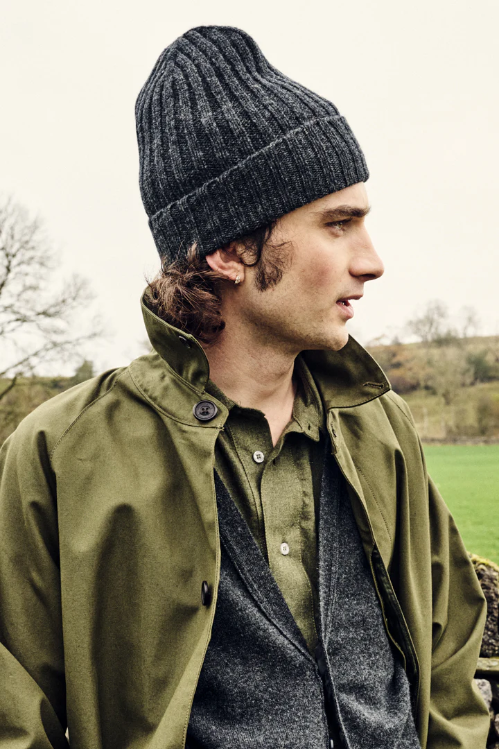 Lambswool Beanie Hat - Charcoal
