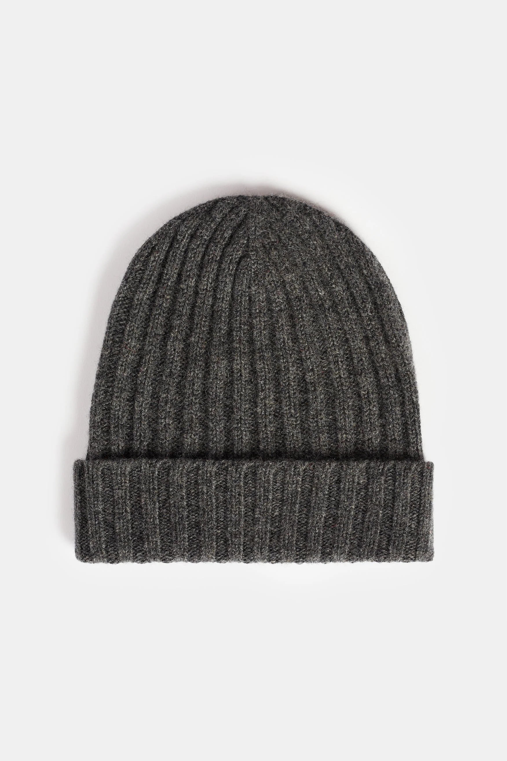 Lambswool Beanie Hat - Charcoal - Image 2