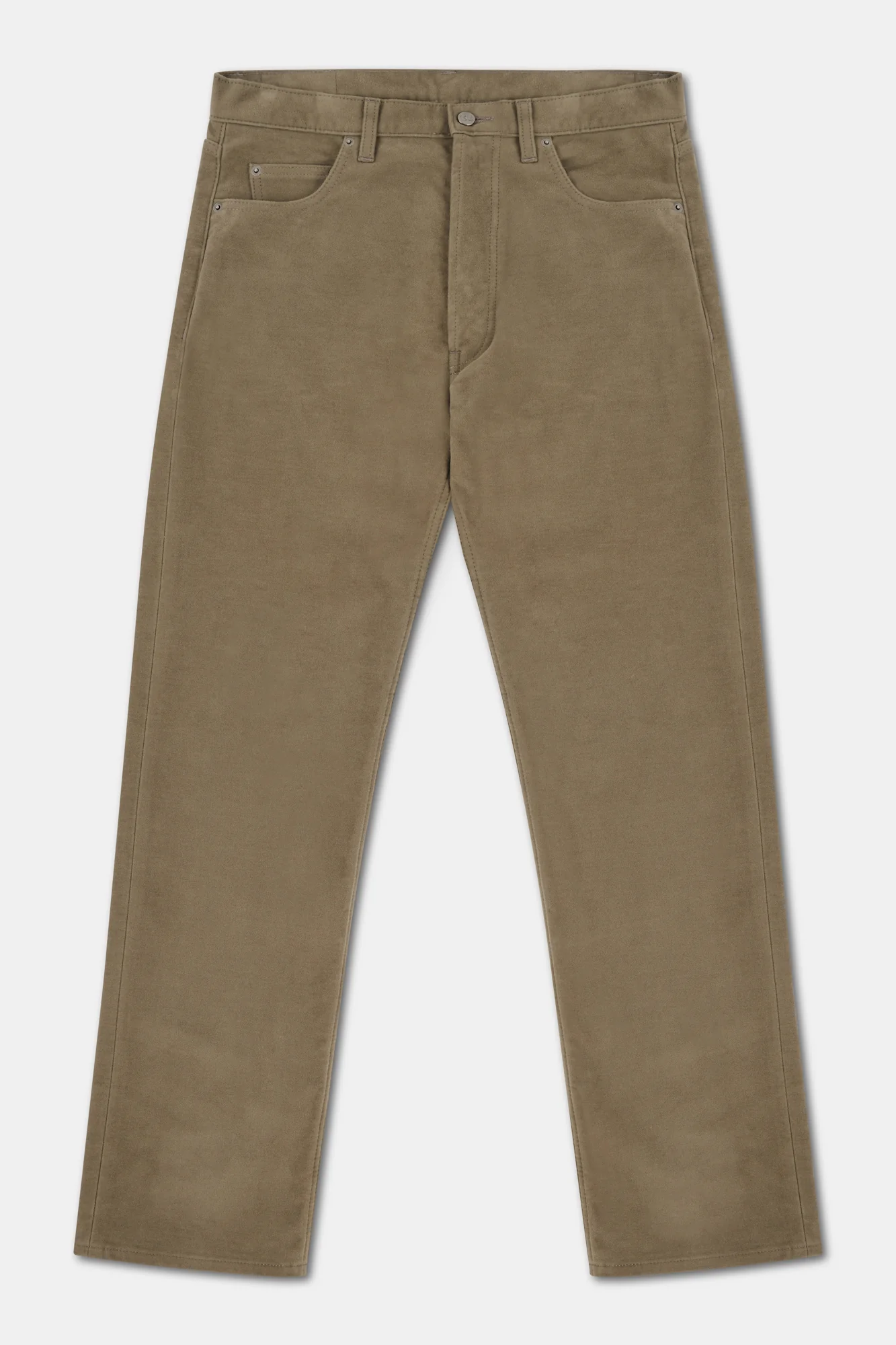 Mens Arran Loose Fit Moleskin Jean - Olive - Image 7