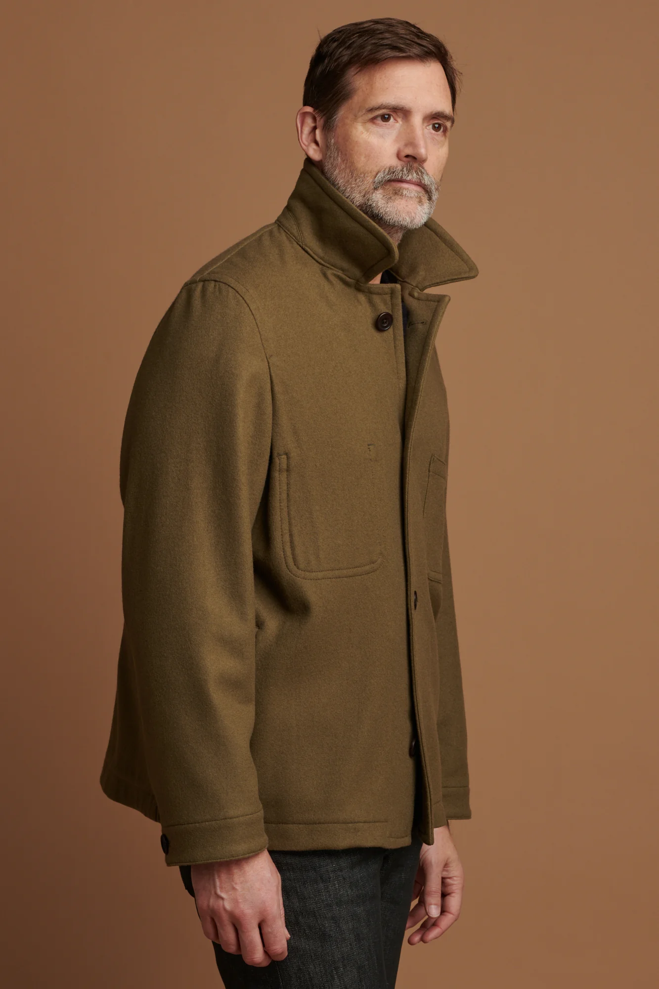 Men's Arthur Wool Chore Jacket - Olive - Image 3