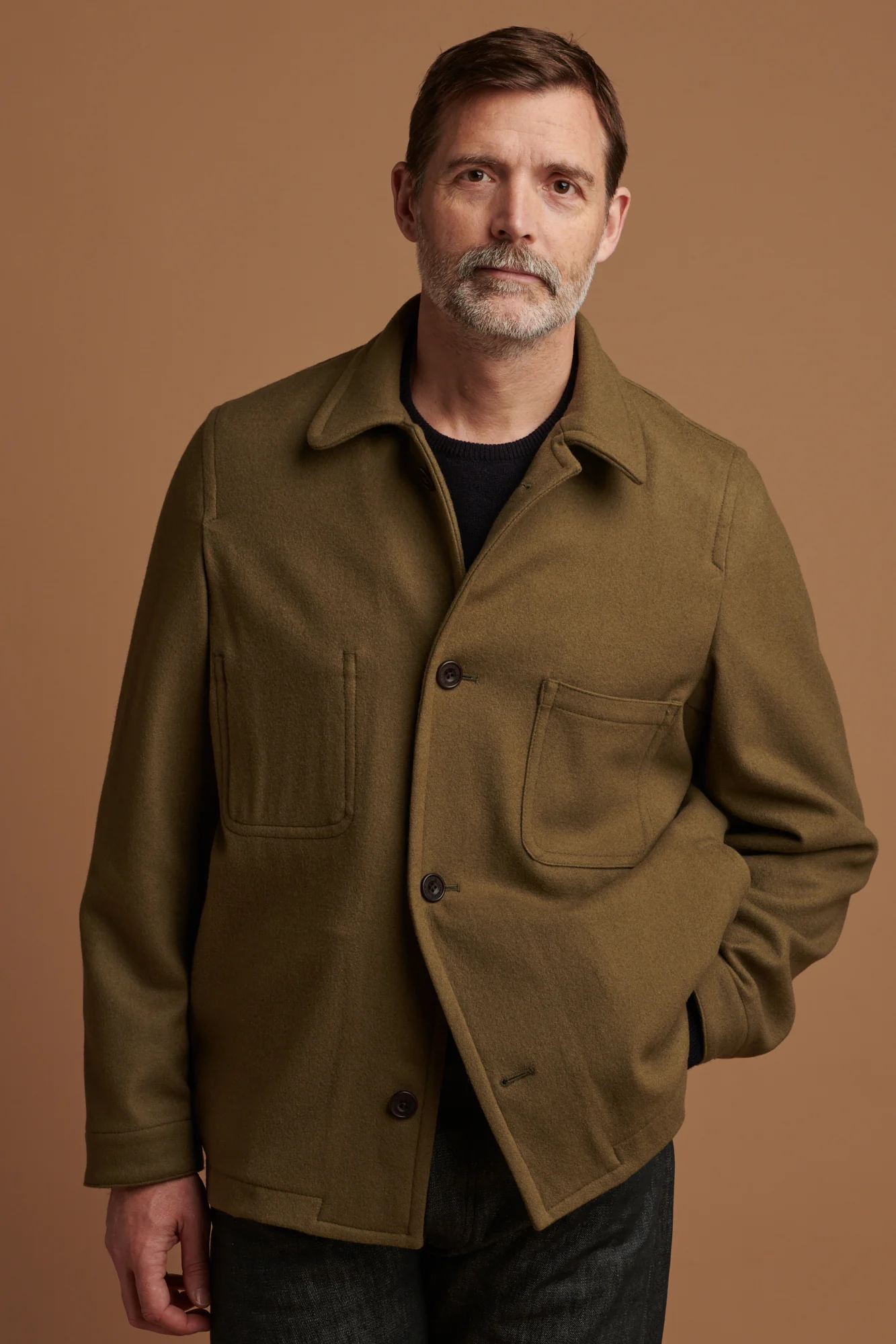 Men's Arthur Wool Chore Jacket - Olive - Image 5