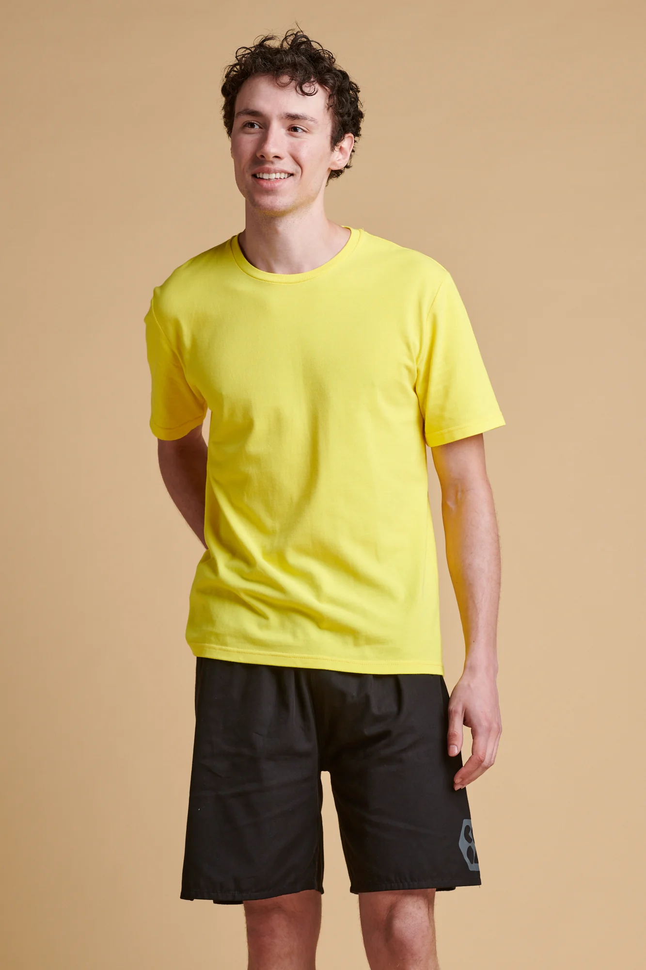 Mens Breathable TShirt Plastic Free Plain Yellow - Image 2