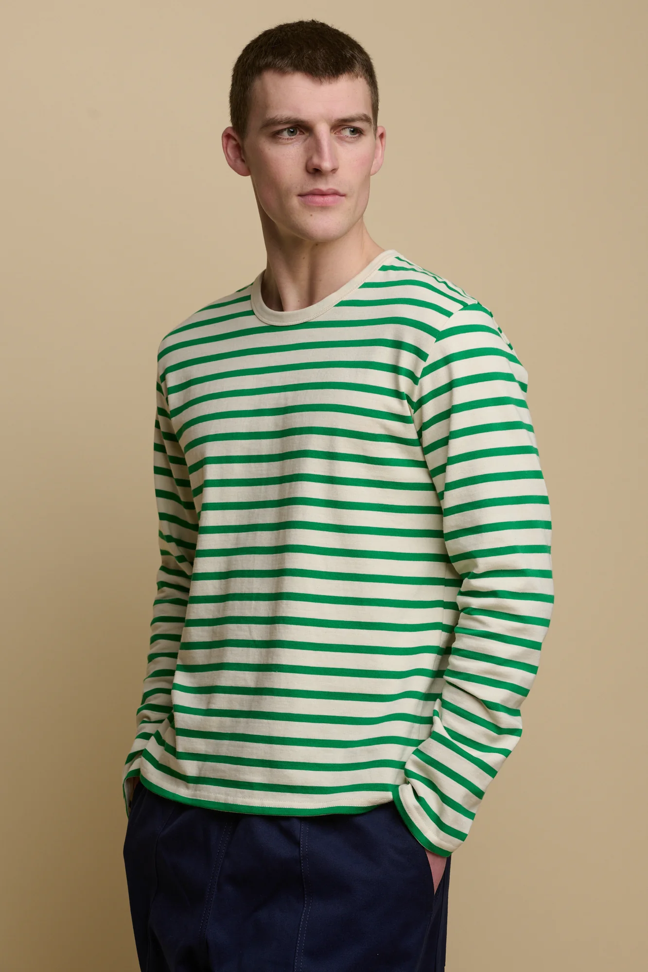 Men's Breton - Ecru/Green - Image 3