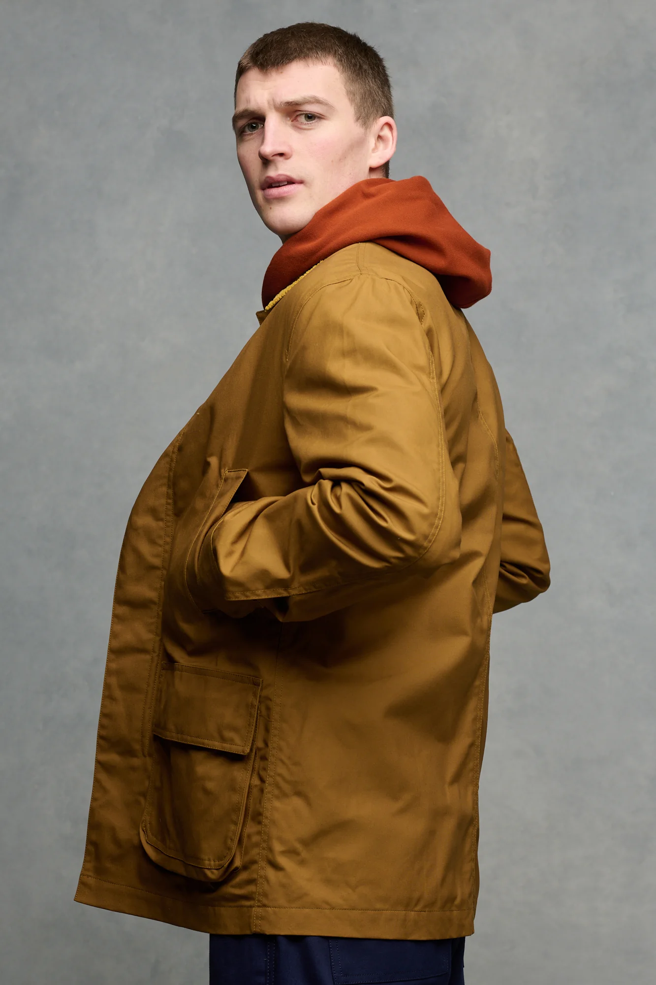 Men's Waxed Car Coat - Dark Tan - Image 3