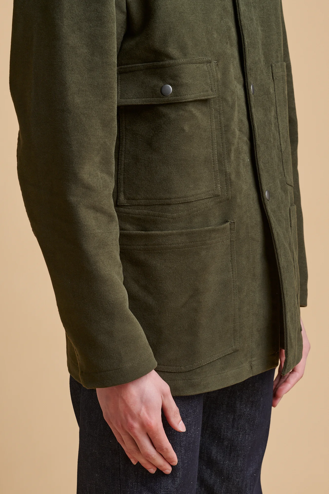 Men's Carter Moleskin Chore Jacket - Dark Olive - Image 3