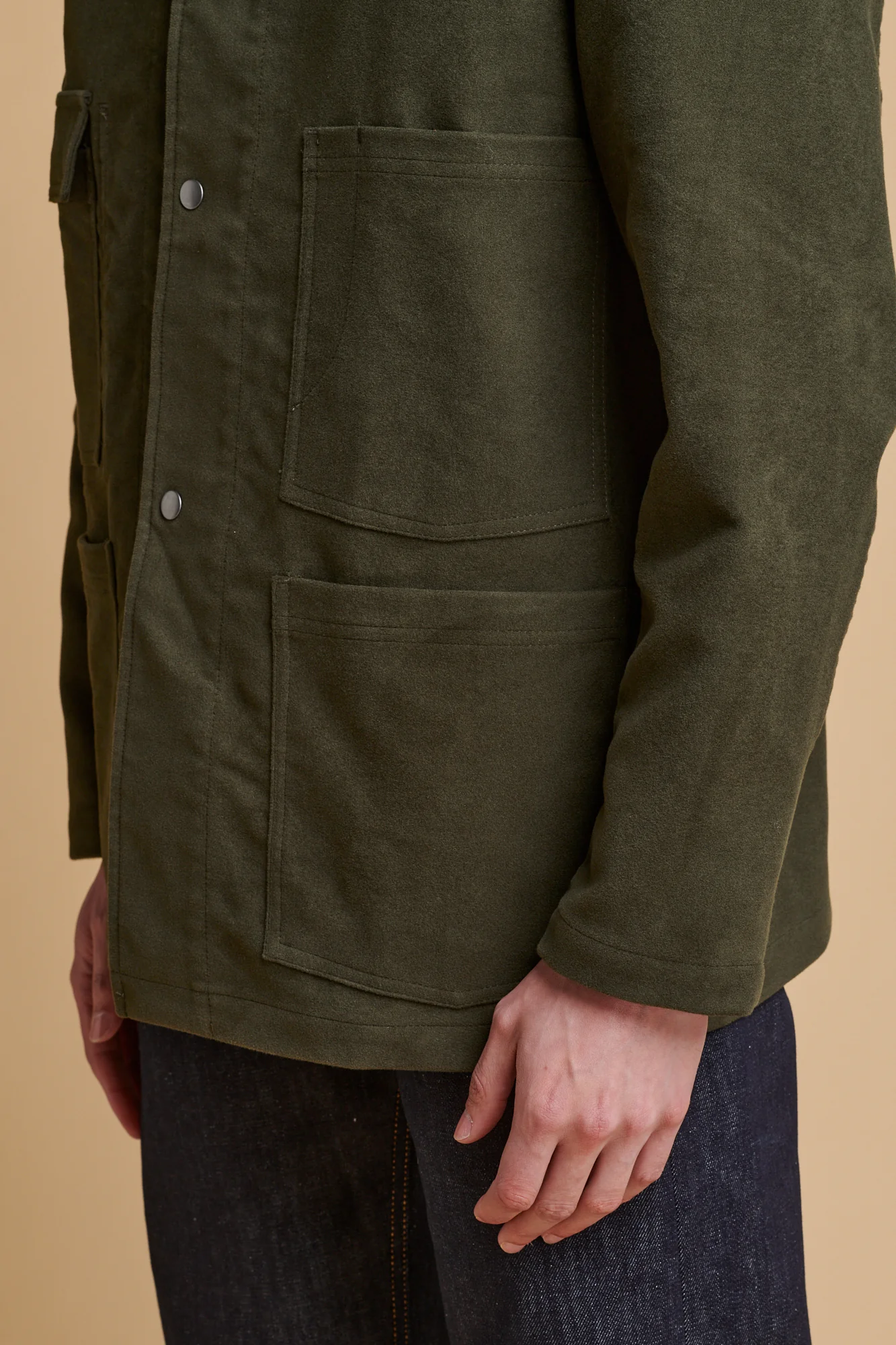 Men's Carter Moleskin Chore Jacket - Dark Olive - Image 4