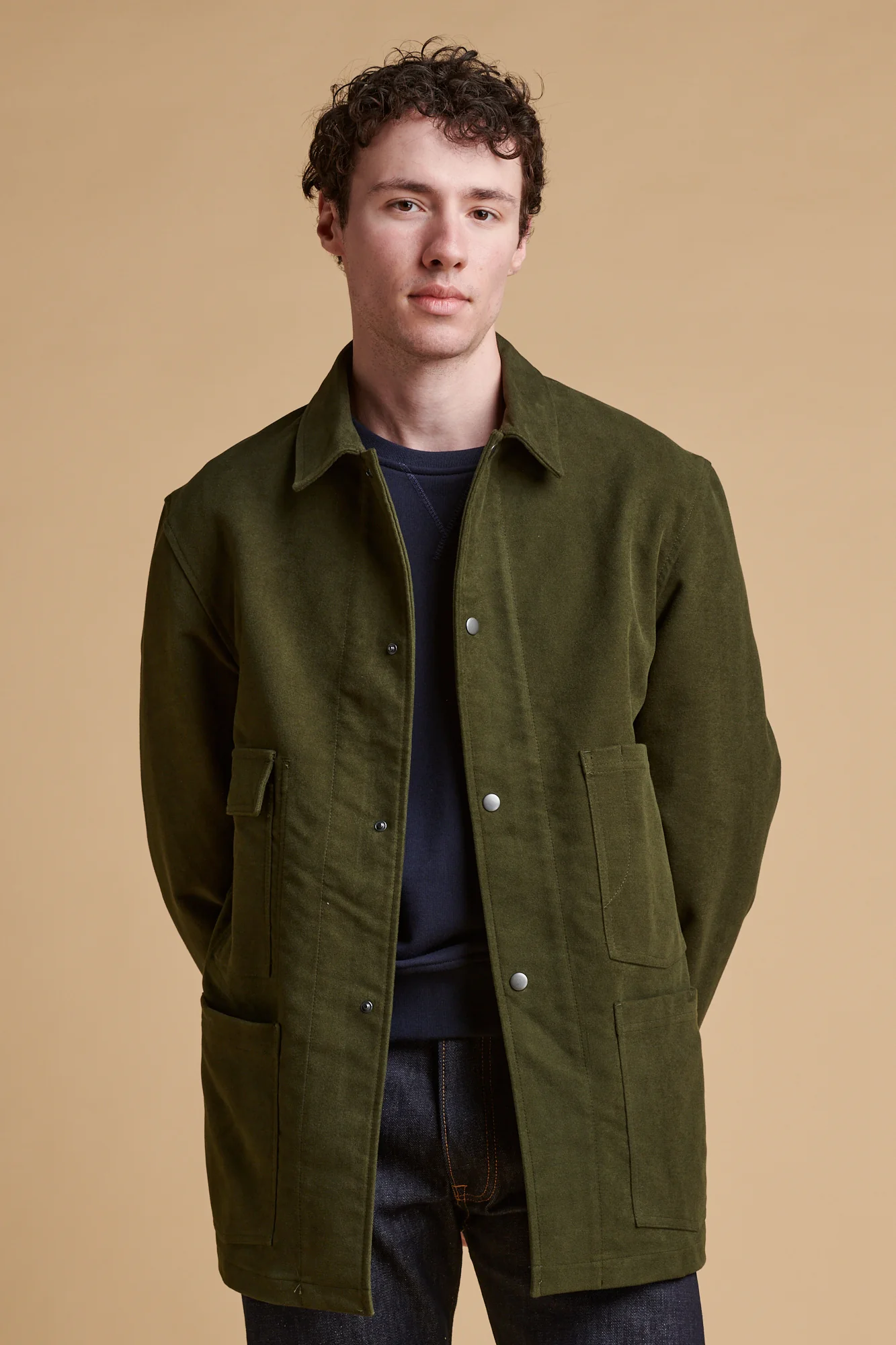 Men's Carter Moleskin Chore Jacket - Dark Olive - Image 6