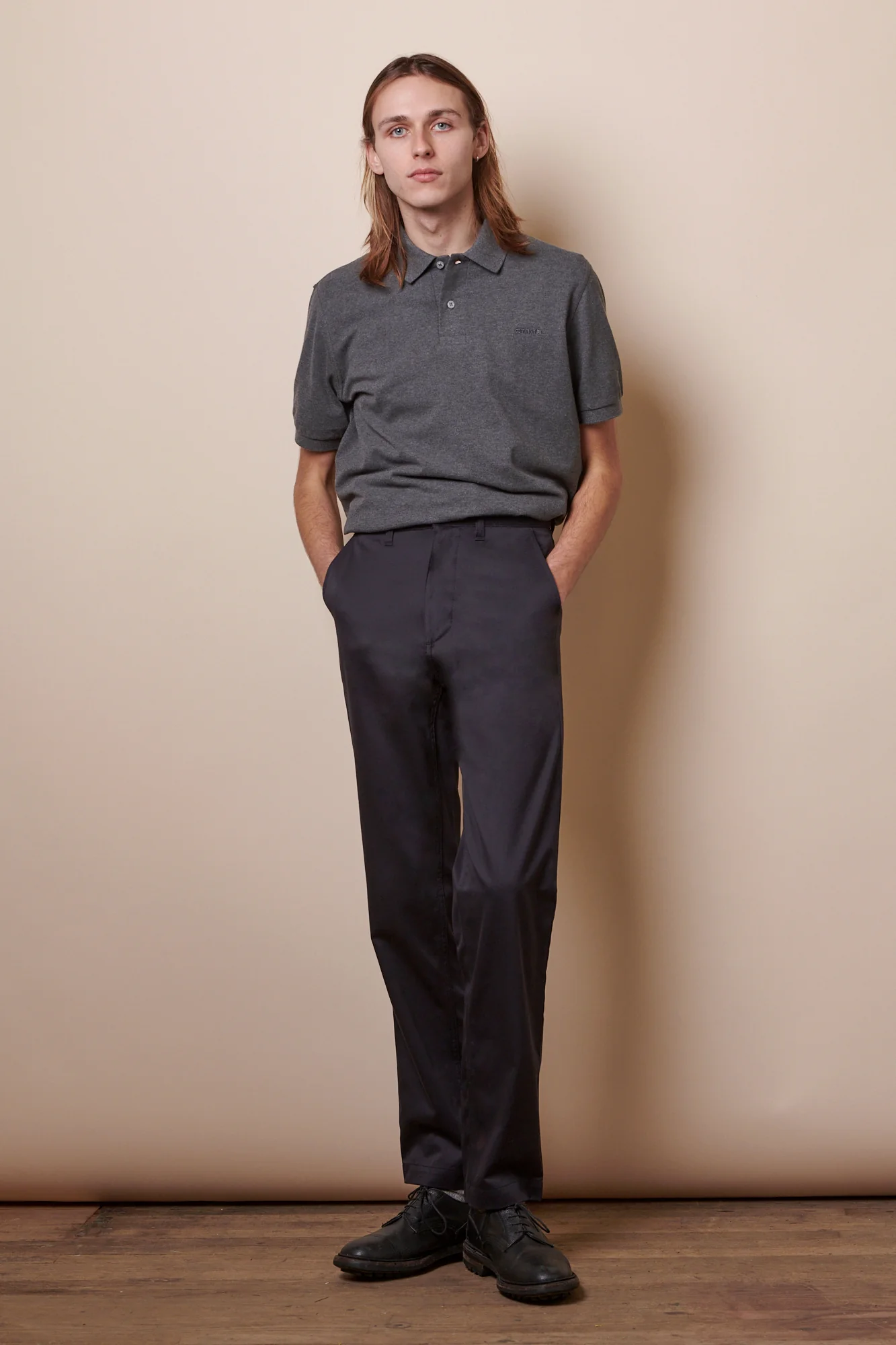 Men's Slim Lightweight Stretch Cotton Twill Chinos - Navy - Image 3