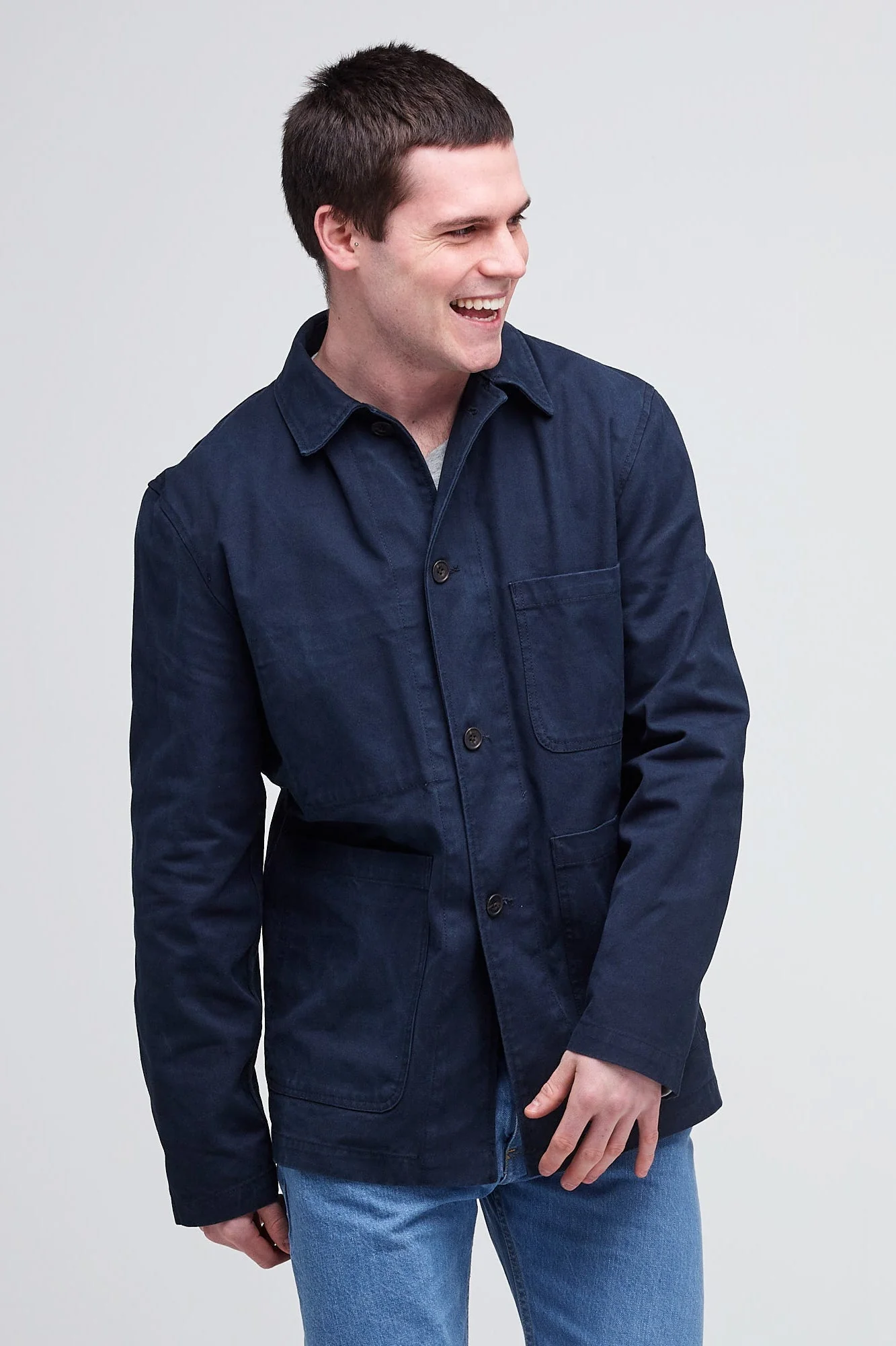Men's Chore Jacket - Dark Navy - Image 3