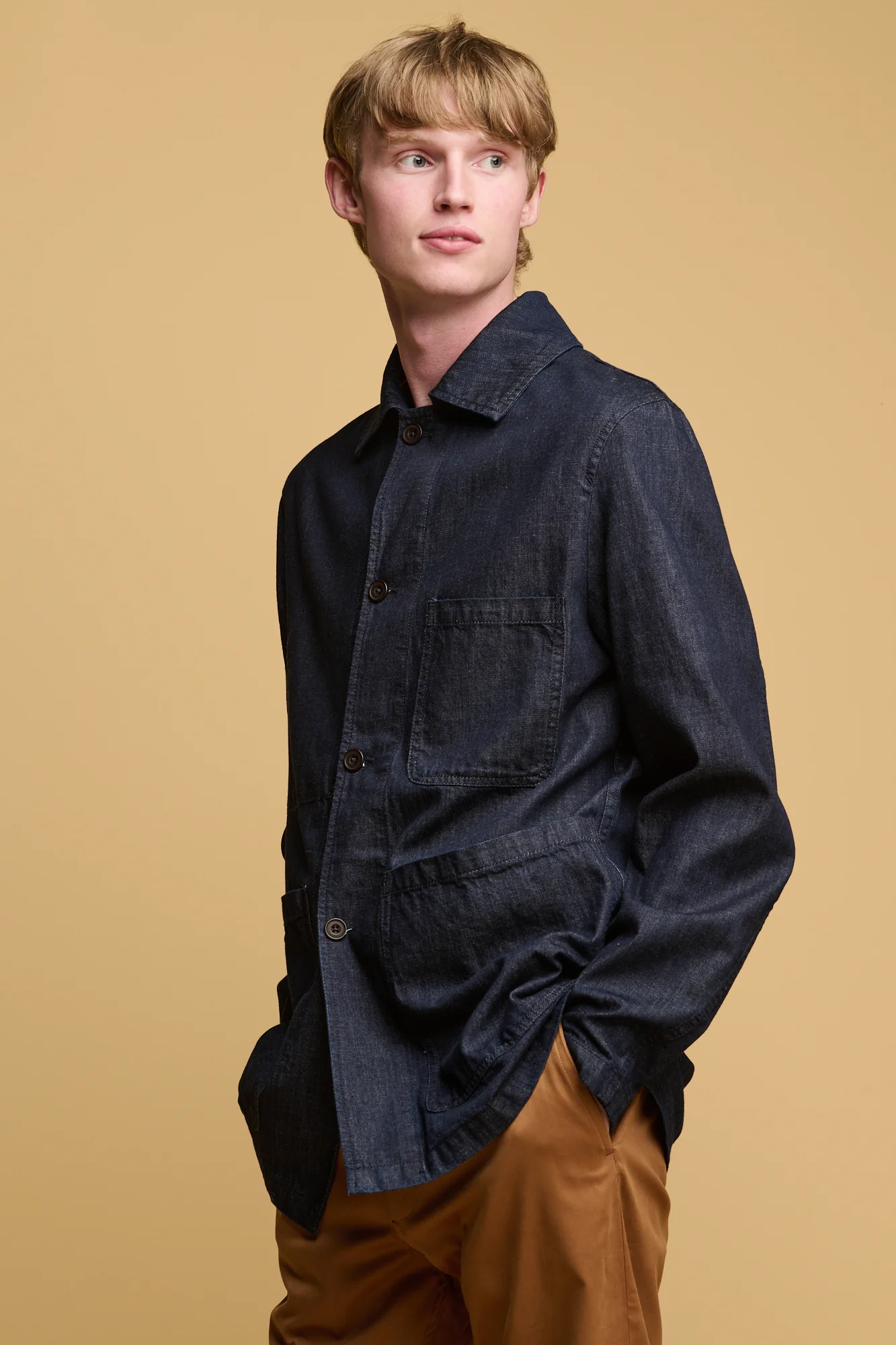 Men's Chore Jacket - Indigo Denim - Image 3