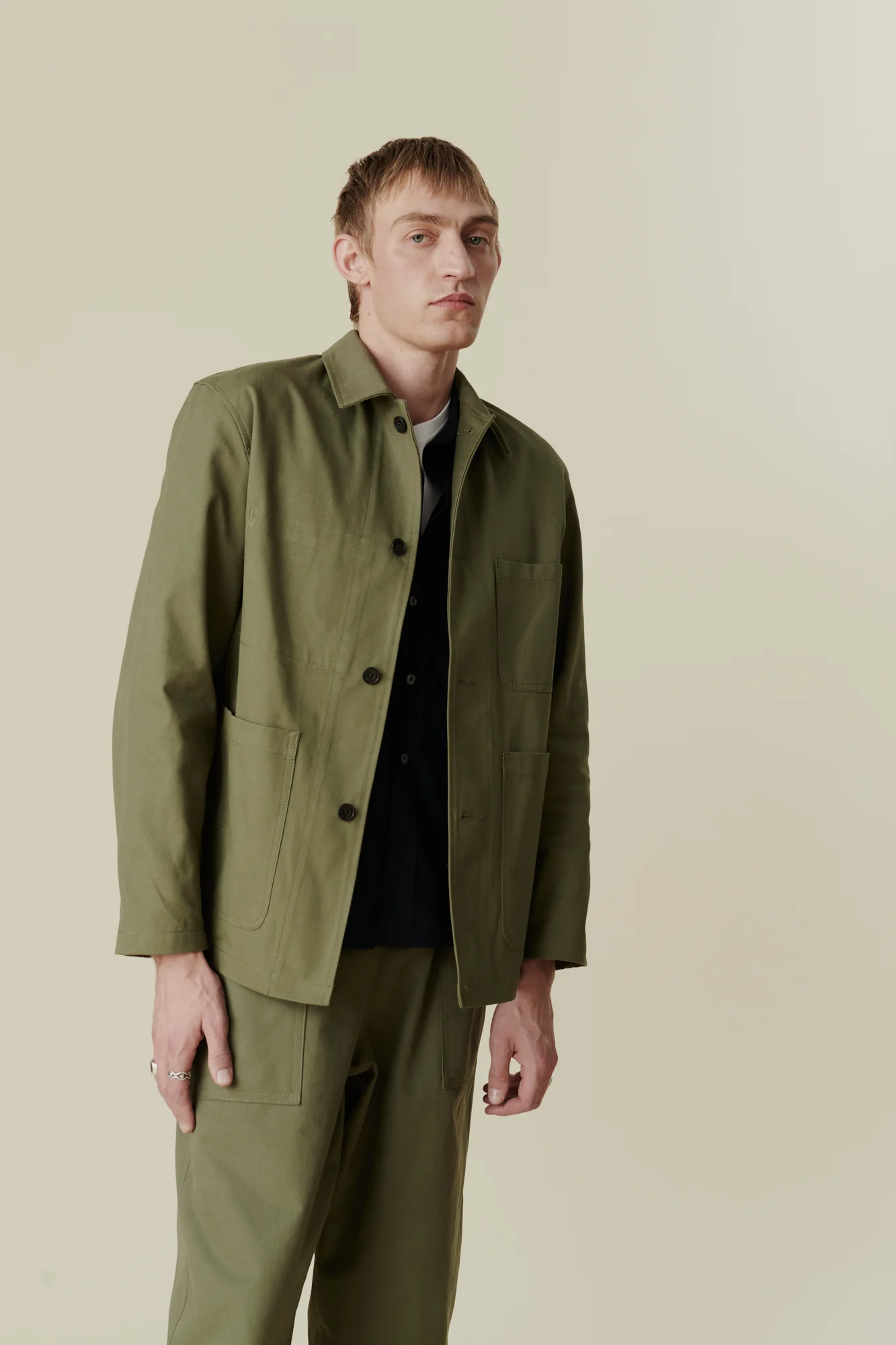 Men's Chore Jacket - Olive - Image 4