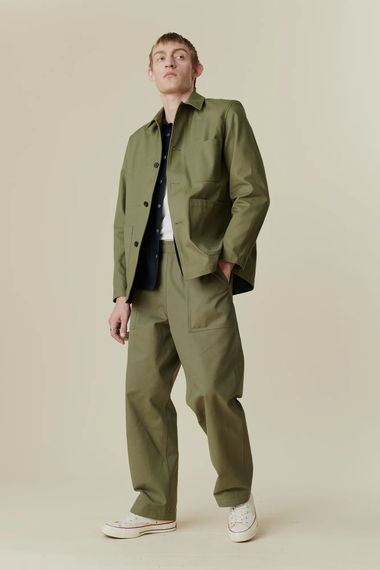 Men's Chore Jacket - Olive - Image 6