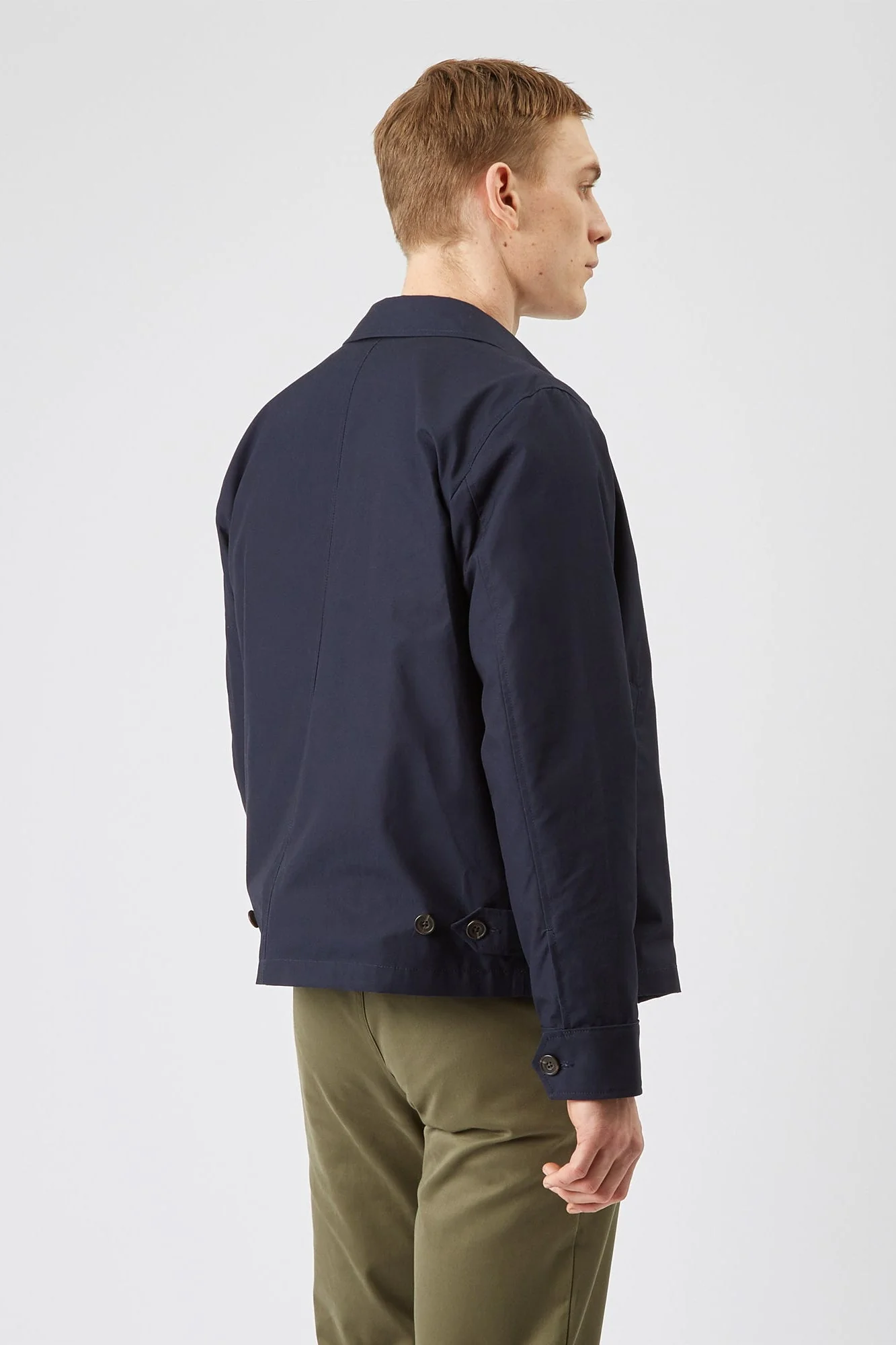 Men's Collared Harrington Jacket - Navy - Image 2