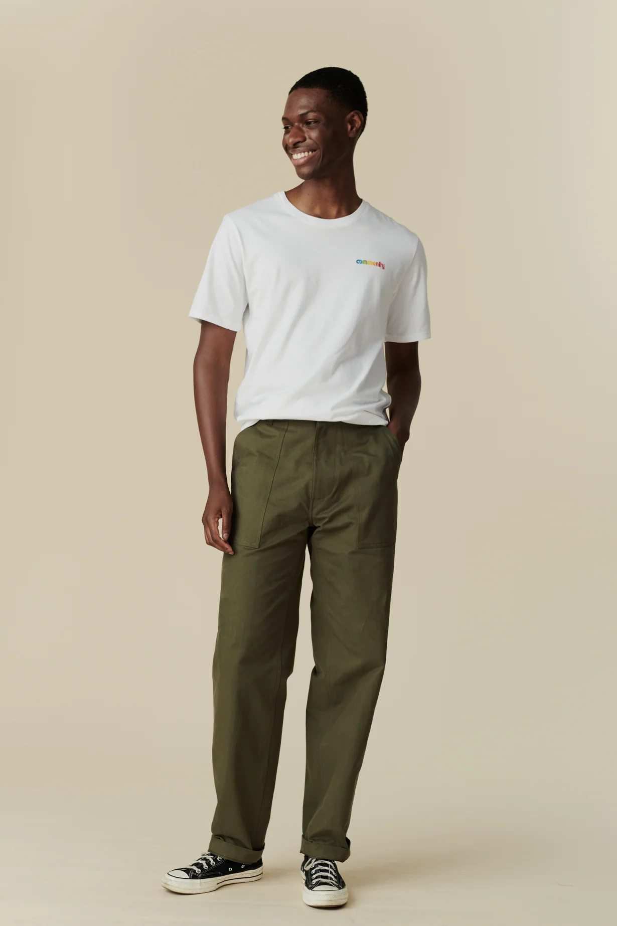 Men's Combat Heavyweight 100% Cotton Twill Trousers - Olive - Image 4
