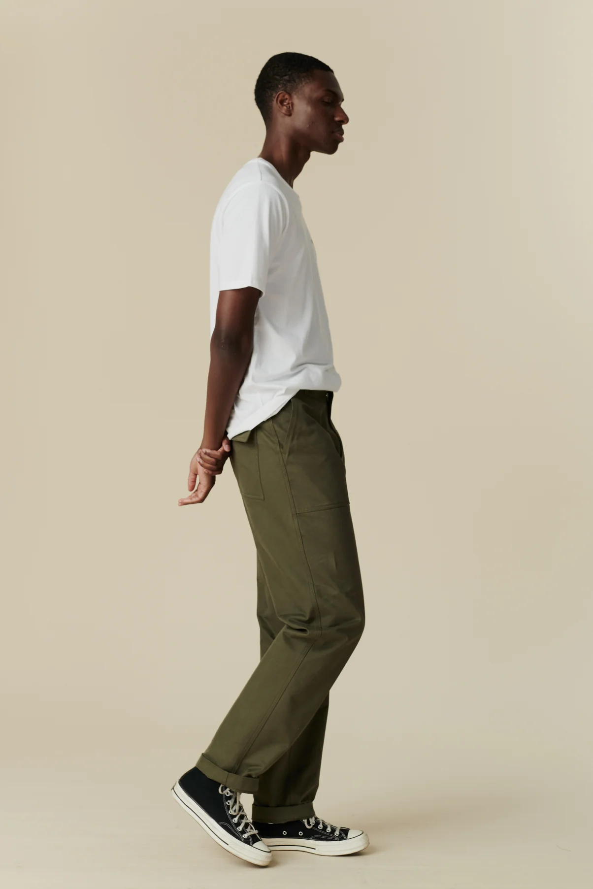 Men's Combat Heavyweight 100% Cotton Twill Trousers - Olive - Image 5