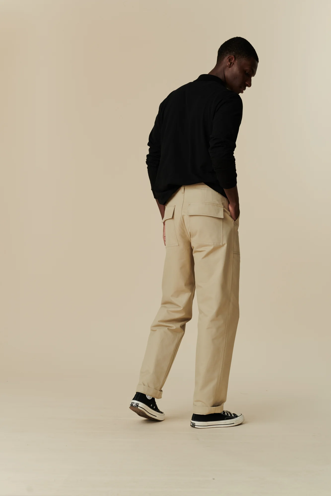 Men's Combat Heavyweight 100% Cotton Twill Trousers - Putty - Image 2