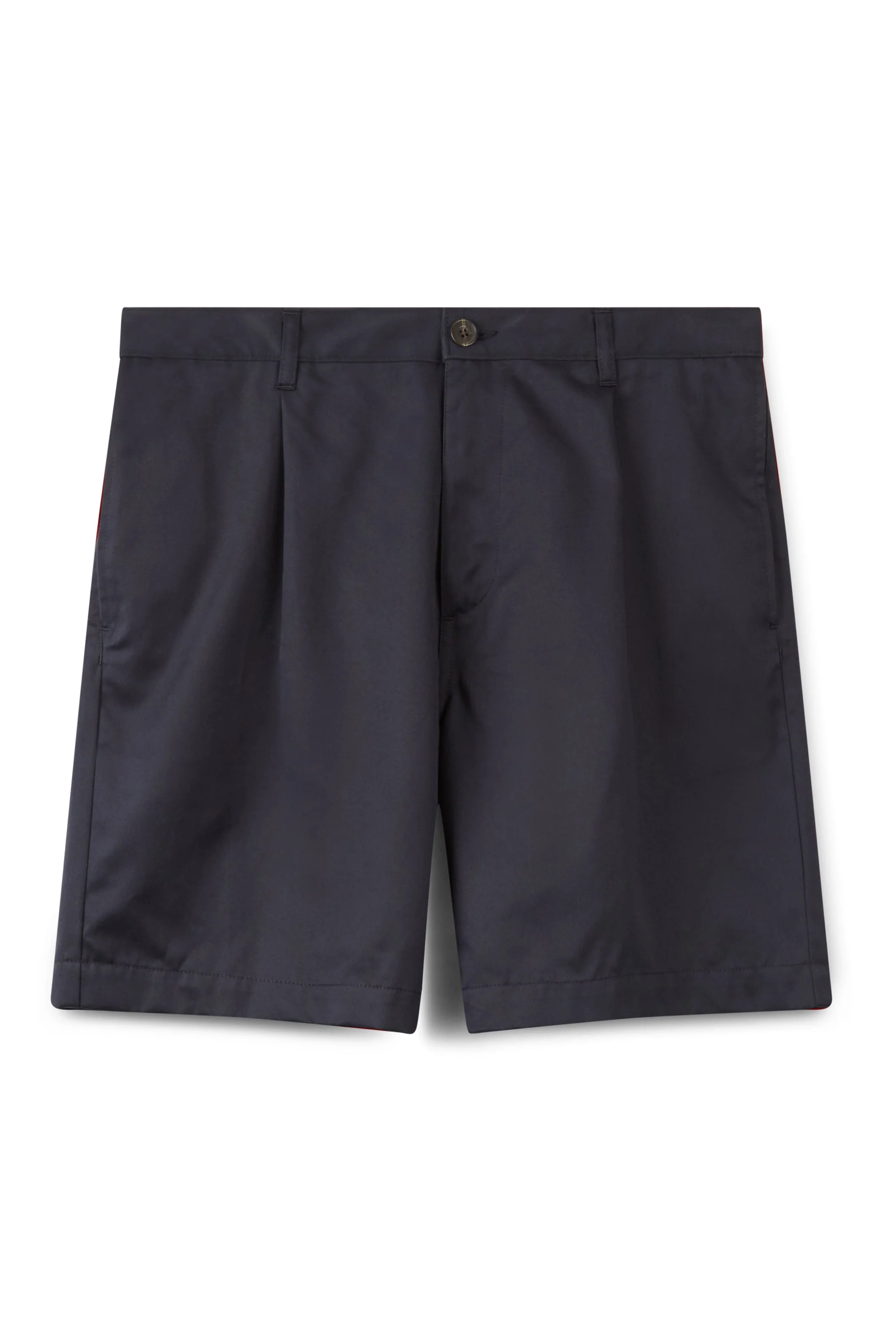 Men's Pleated Cotton Shorts - Navy - Image 2