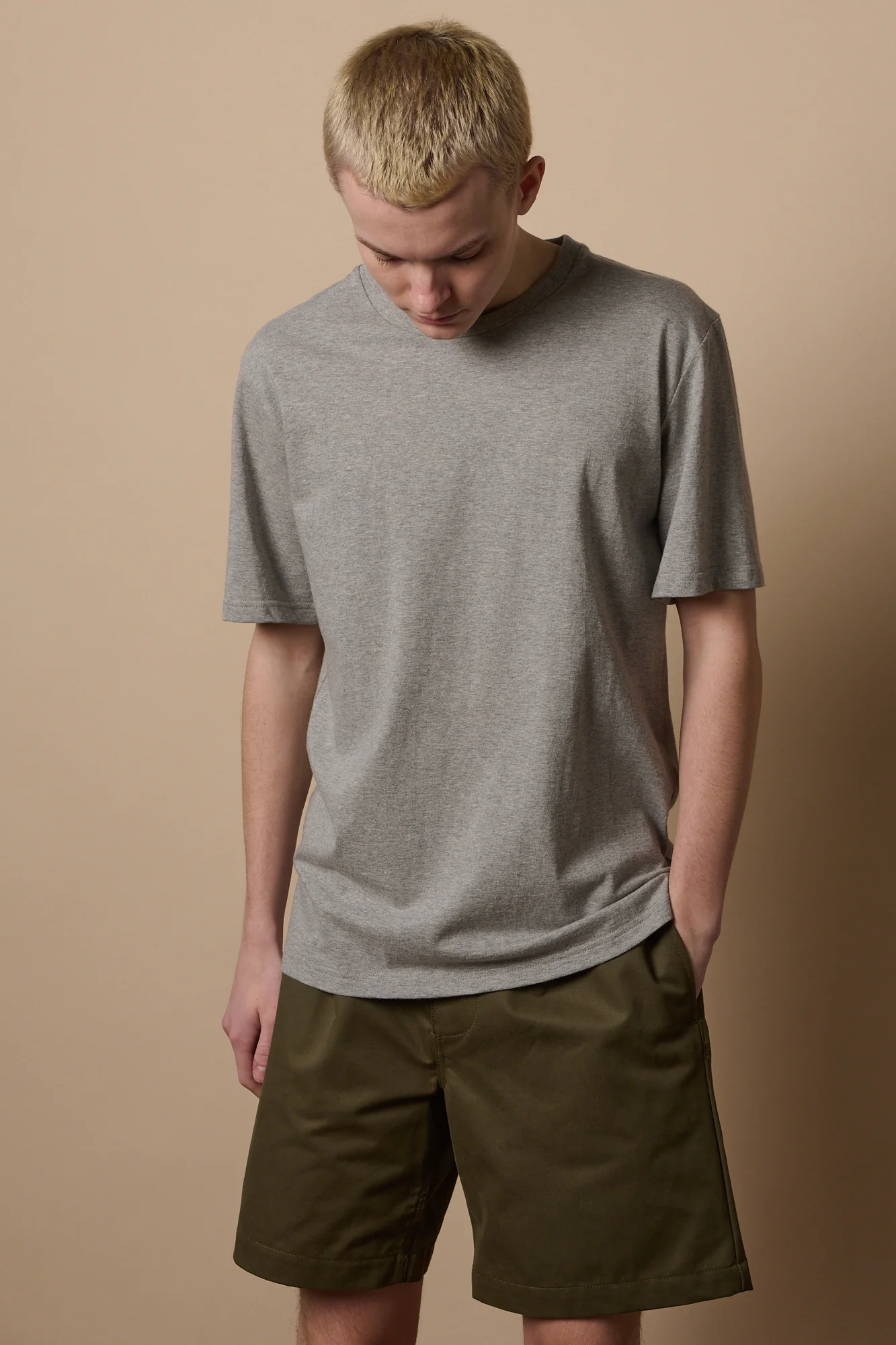 Men's Pleated Shorts - Olive - Image 3