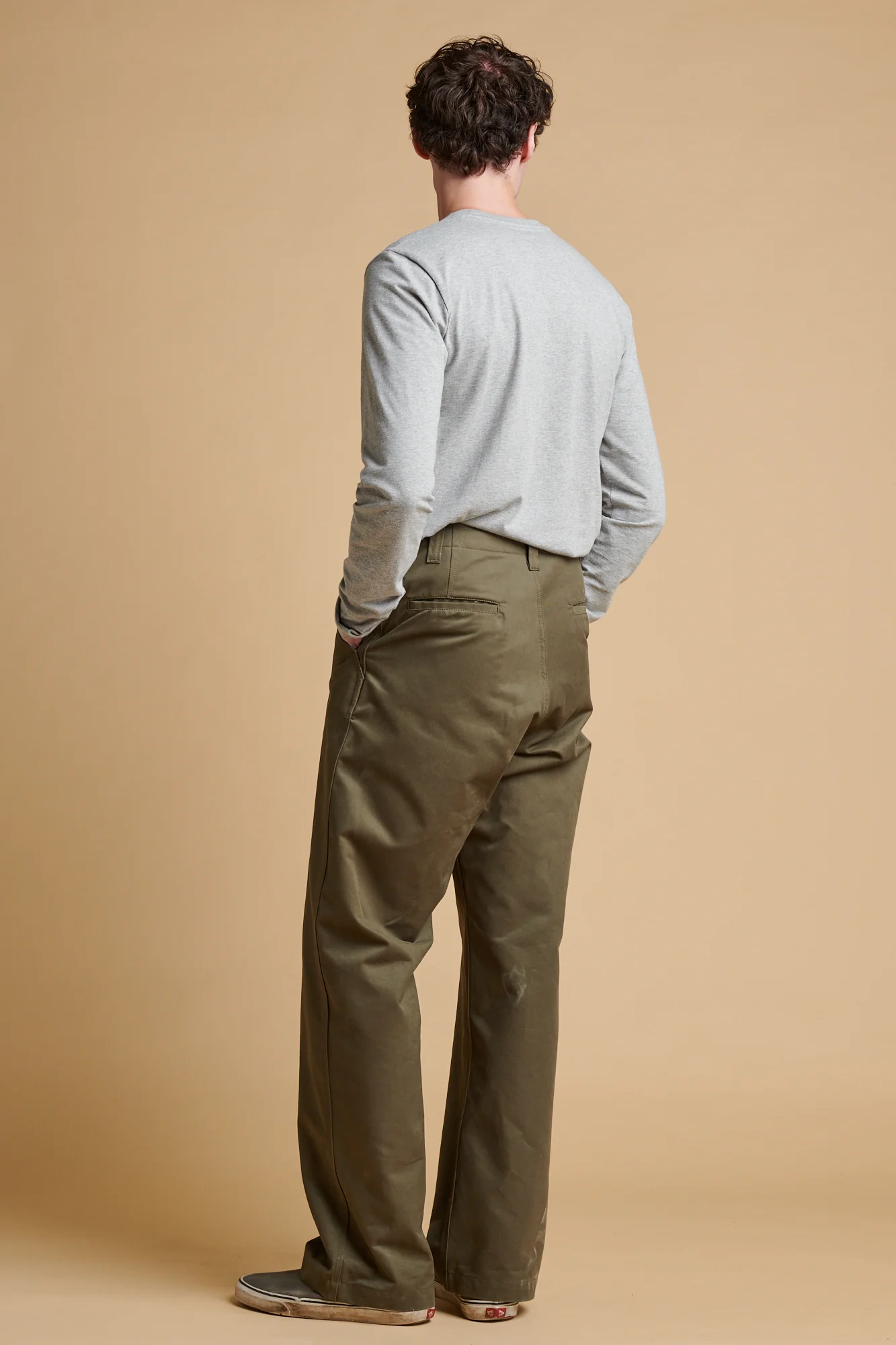 Men's Field Heavyweight 100% Cotton Twill Trousers - Olive - Image 3