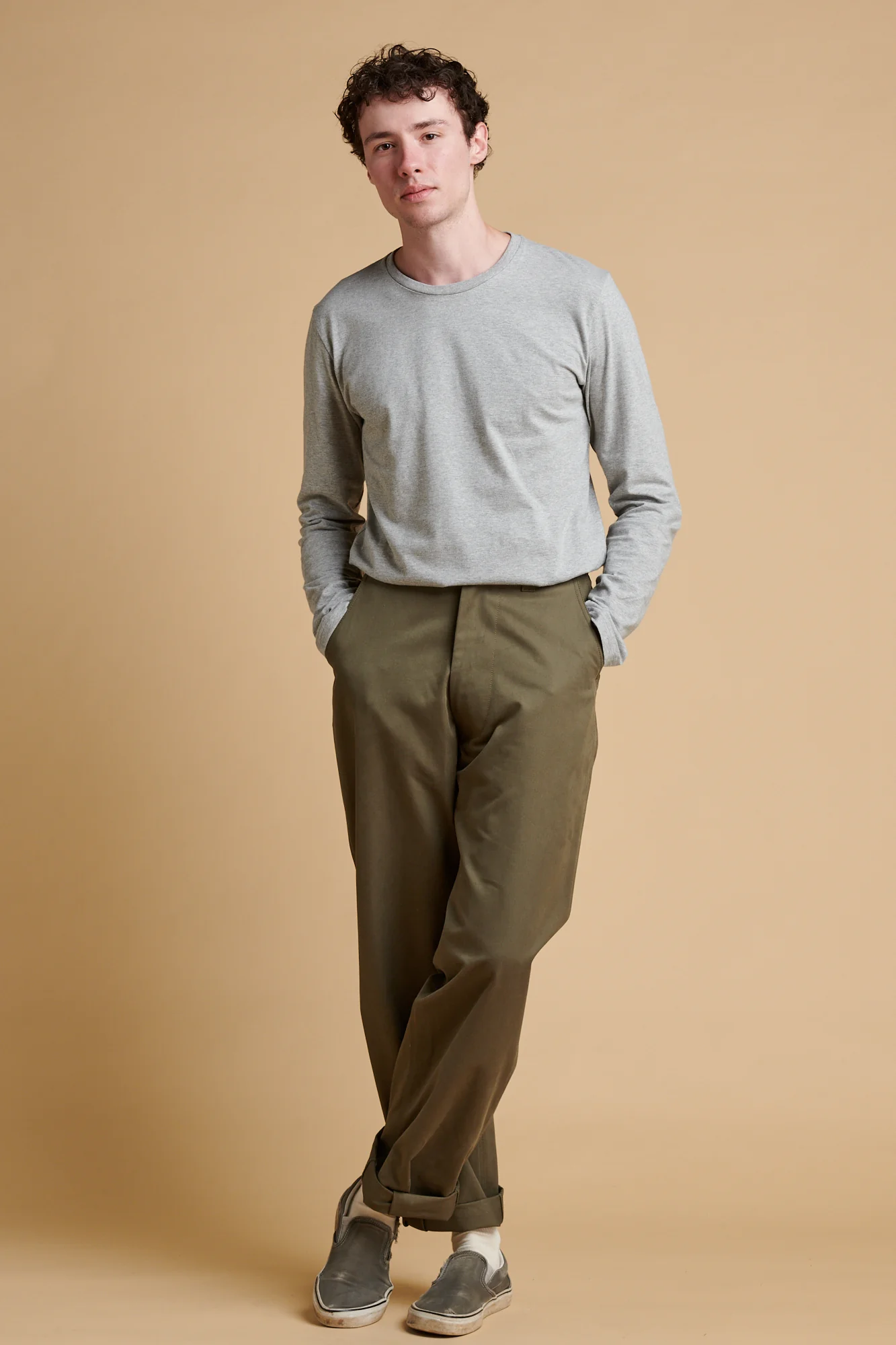 Men's Field Heavyweight 100% Cotton Twill Trousers - Olive - Image 4