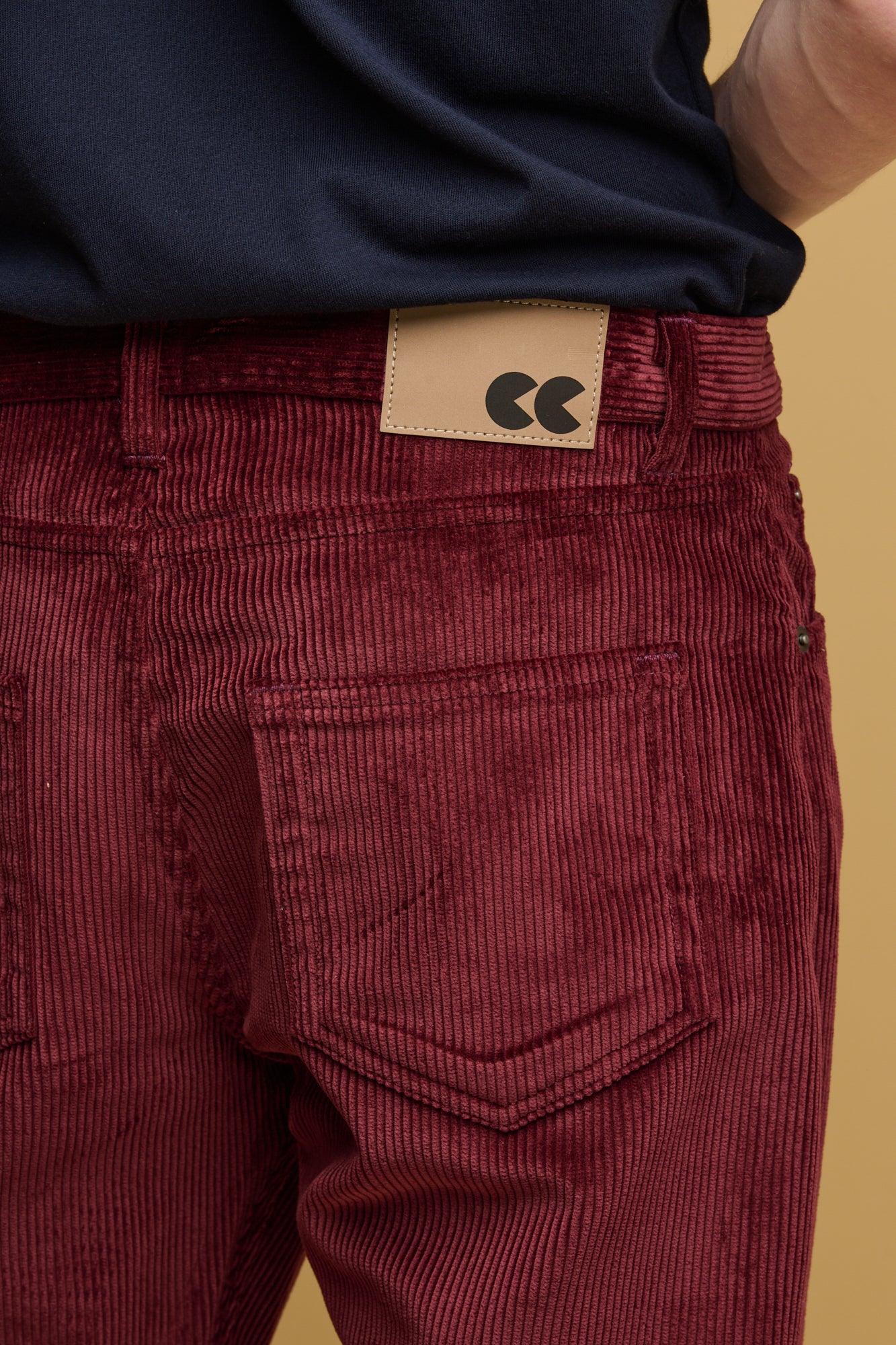 Barry Slim Corduroy Five Pocket Jean - Burgundy - Image 2
